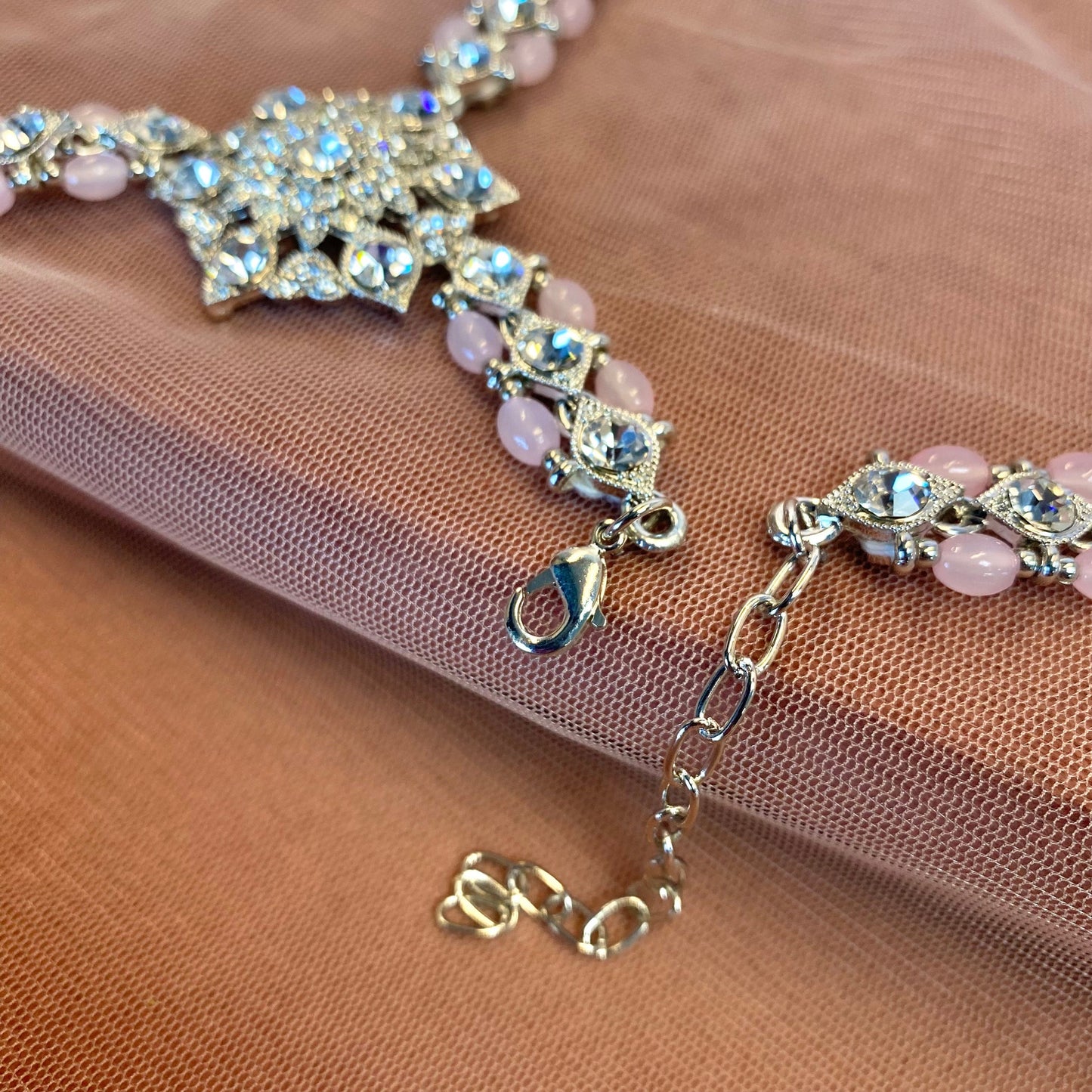 Hand Harness Silver and Pink