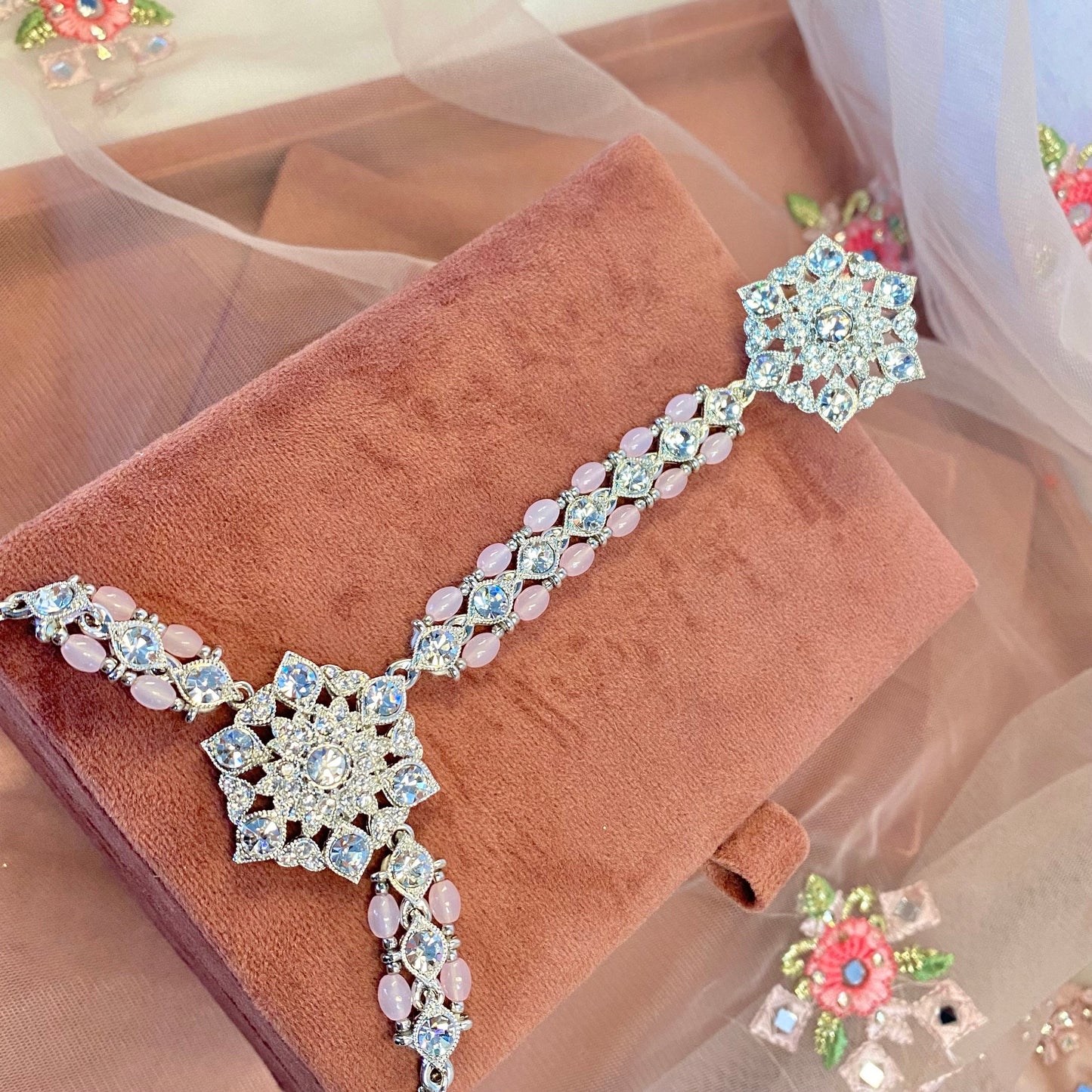 Hand Harness Silver and Pink