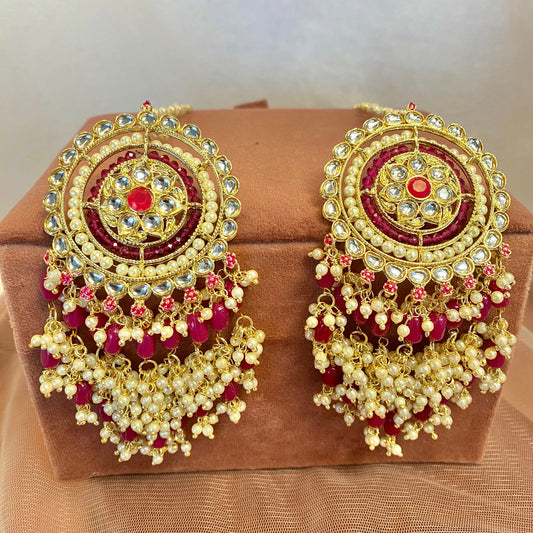 Meenakari/ Indian/ Pakistani Style/Purple Tassle Hand-Painted Earring