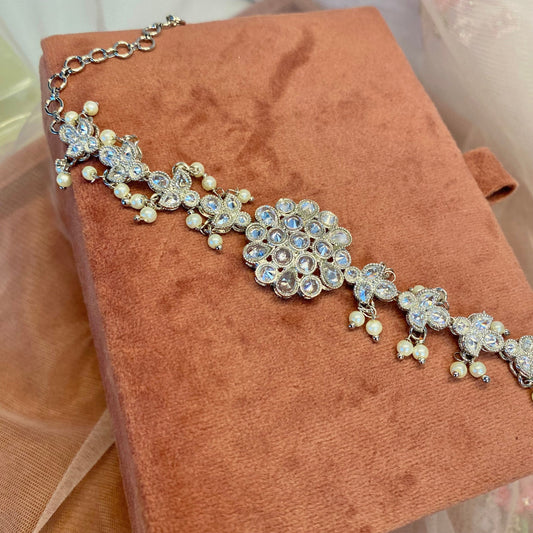 Silver Bracelet/ Fashion Jewellery/ Gift for Women/Indian/Pakistani style /Haathphool/Hand Accessory