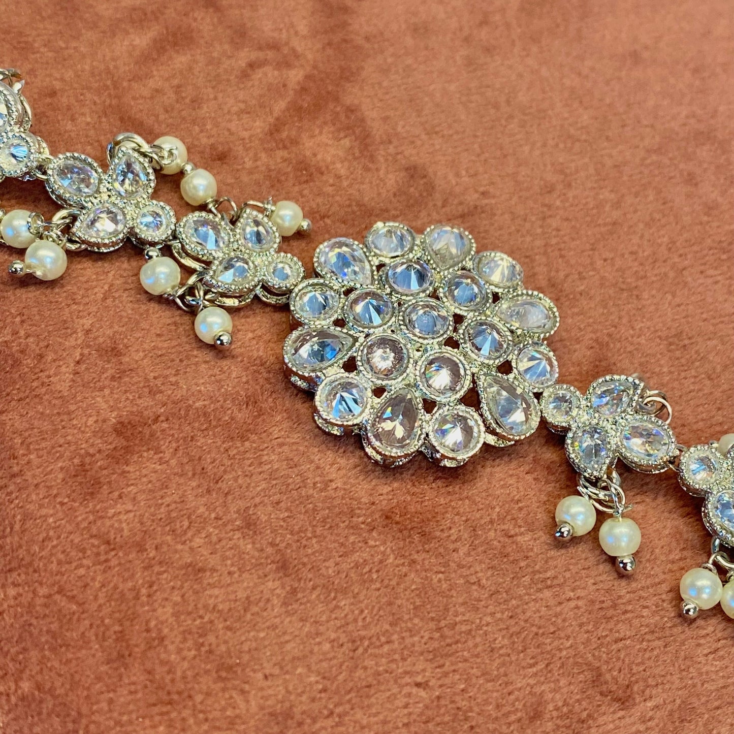 Silver Bracelet/ Fashion Jewellery/ Gift for Women/Indian/Pakistani style /Haathphool/Hand Accessory