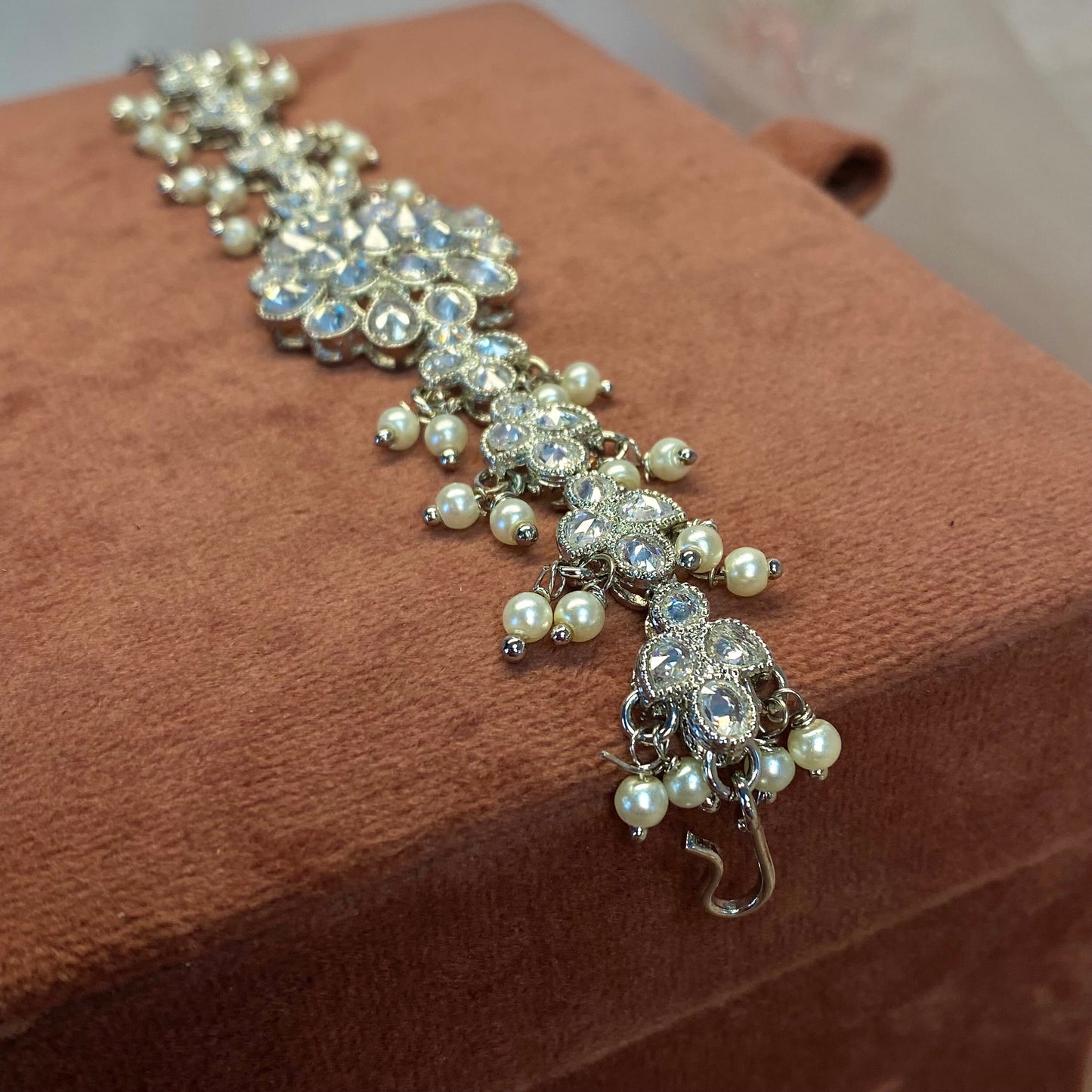 Silver Bracelet/ Fashion Jewellery/ Gift for Women/Indian/Pakistani style /Haathphool/Hand Accessory