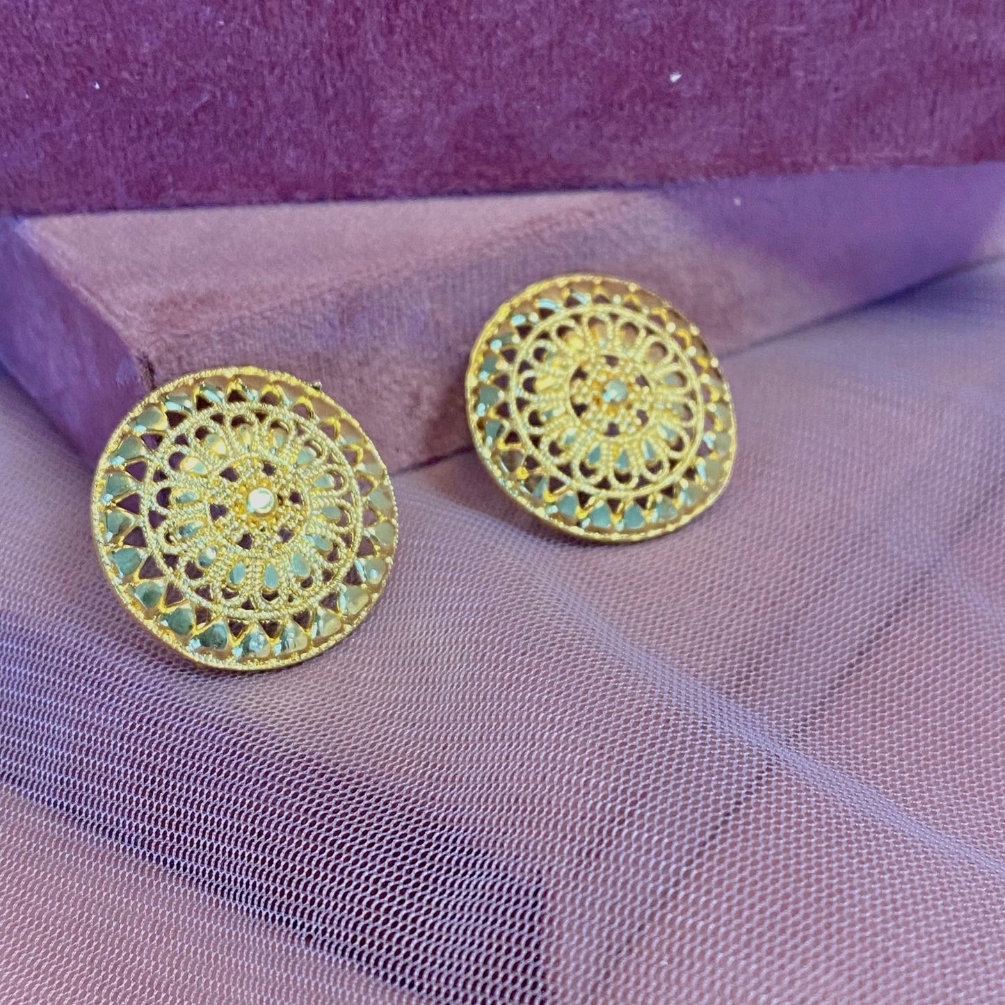 Bright Gold Earring Tops/ Fashion Jewellery/ Gift for Women/Indian/Pakistani style