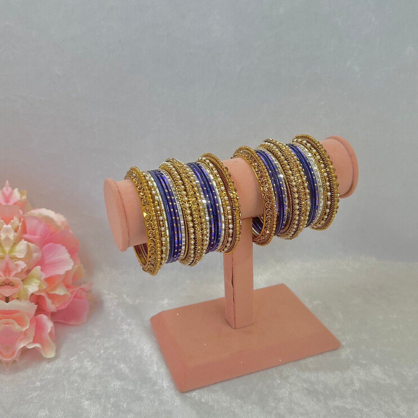 Small Navy Bangle Set/Indian/ Pakistani/Jewelley/ Fashion Bracelet