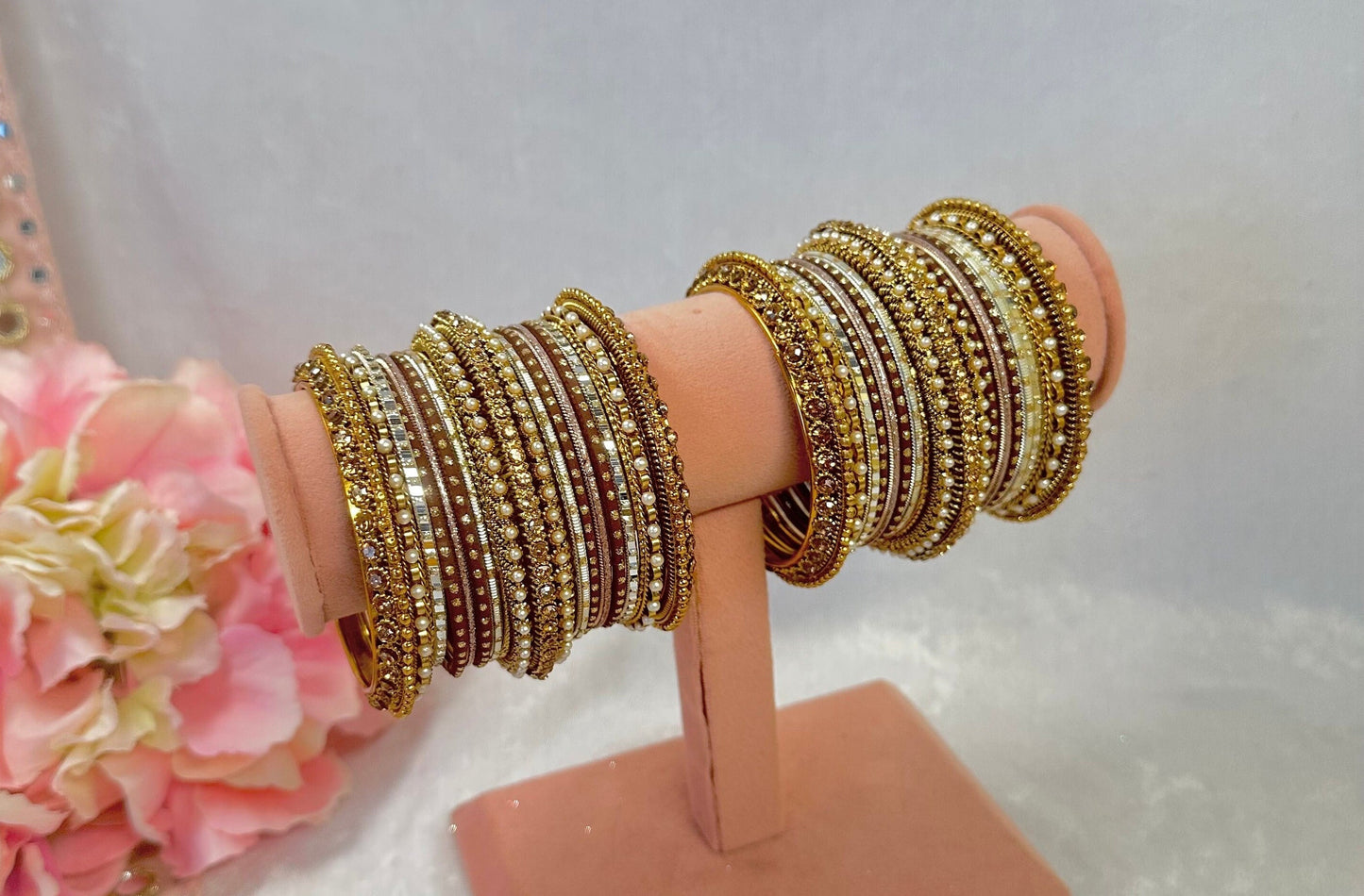 Small Brown Bangle Set/Indian/ Pakistani/Jewelley/ Fashion Bracelet