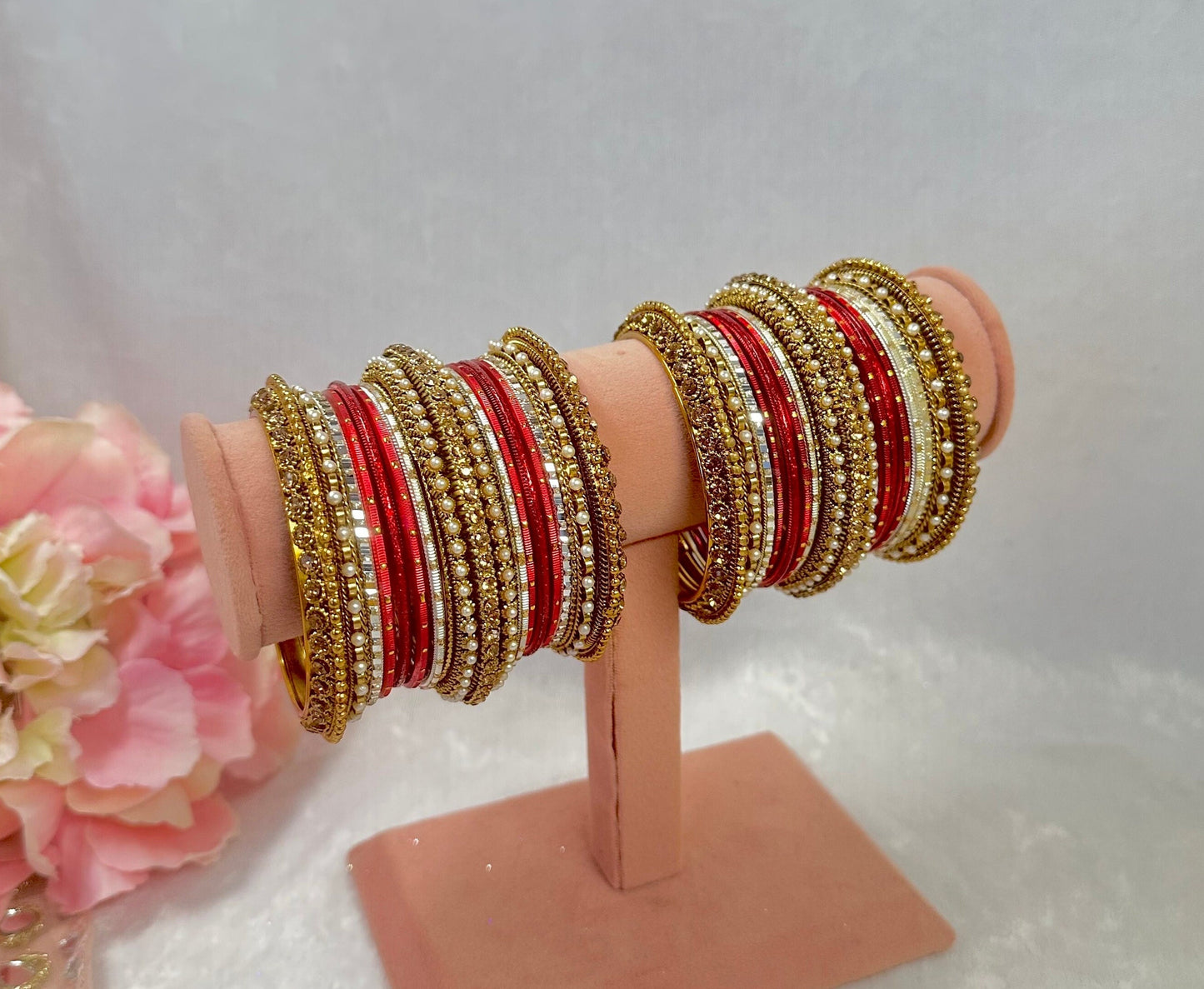 Small Maroon Bangle Set/Indian/ Pakistani/Jewelley/ Fashion Bracelet