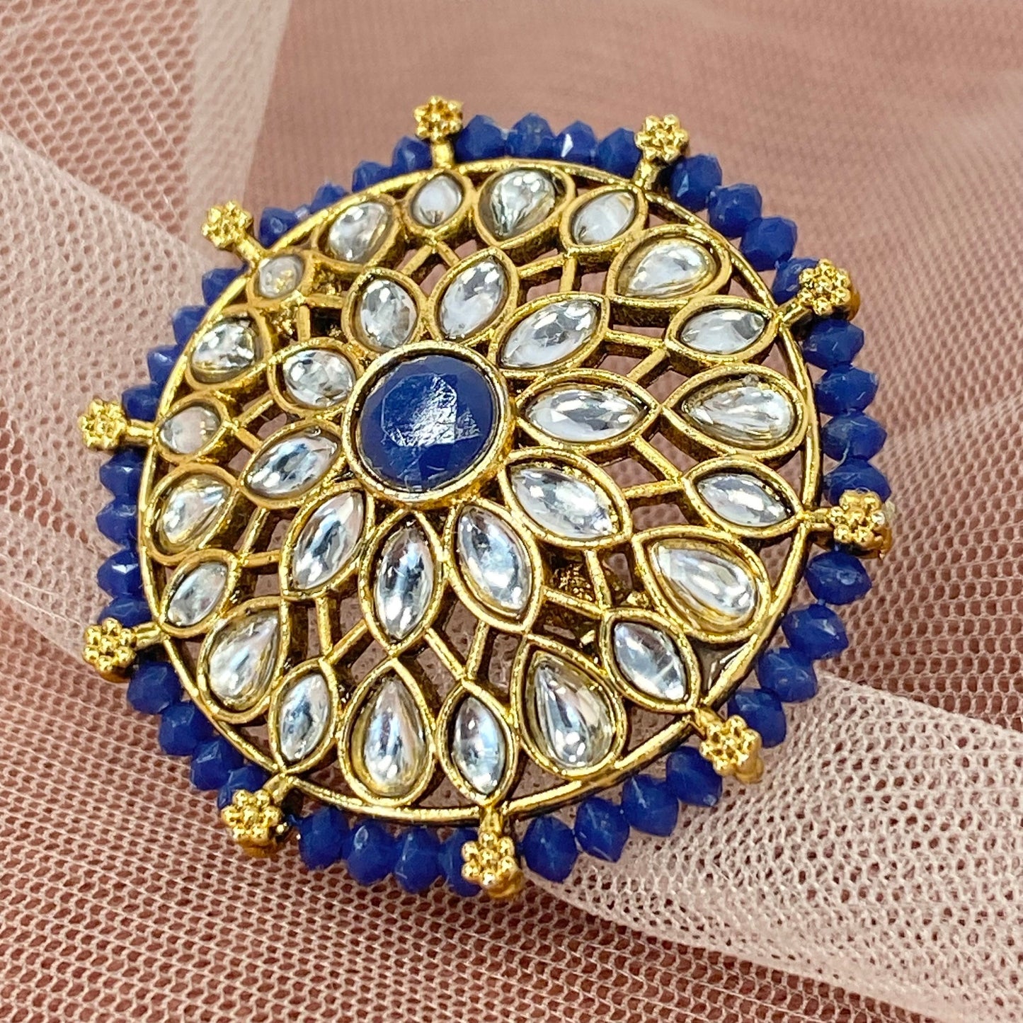 Medium Ring - Navy/ Fashion Jewellery/ Gift for Women/Indian/Pakistani style