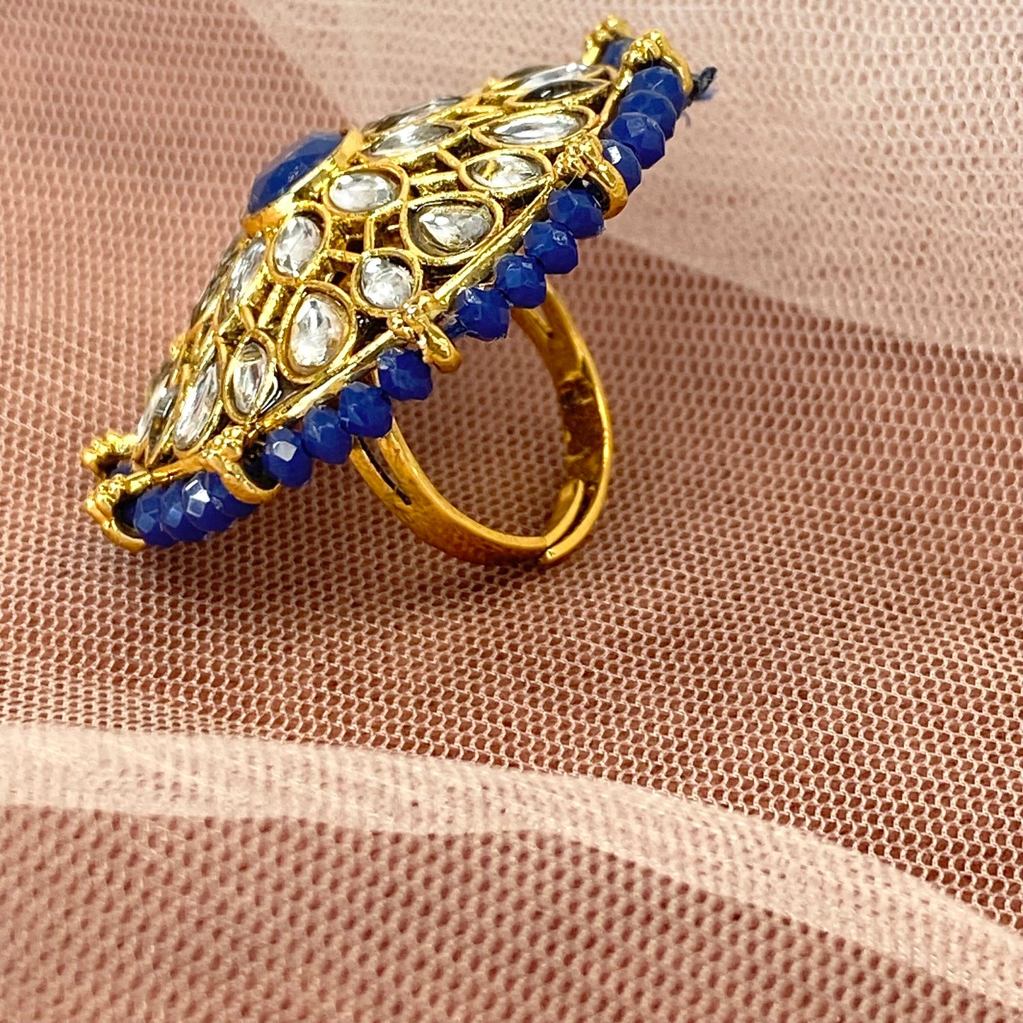 Medium Ring - Navy/ Fashion Jewellery/ Gift for Women/Indian/Pakistani style