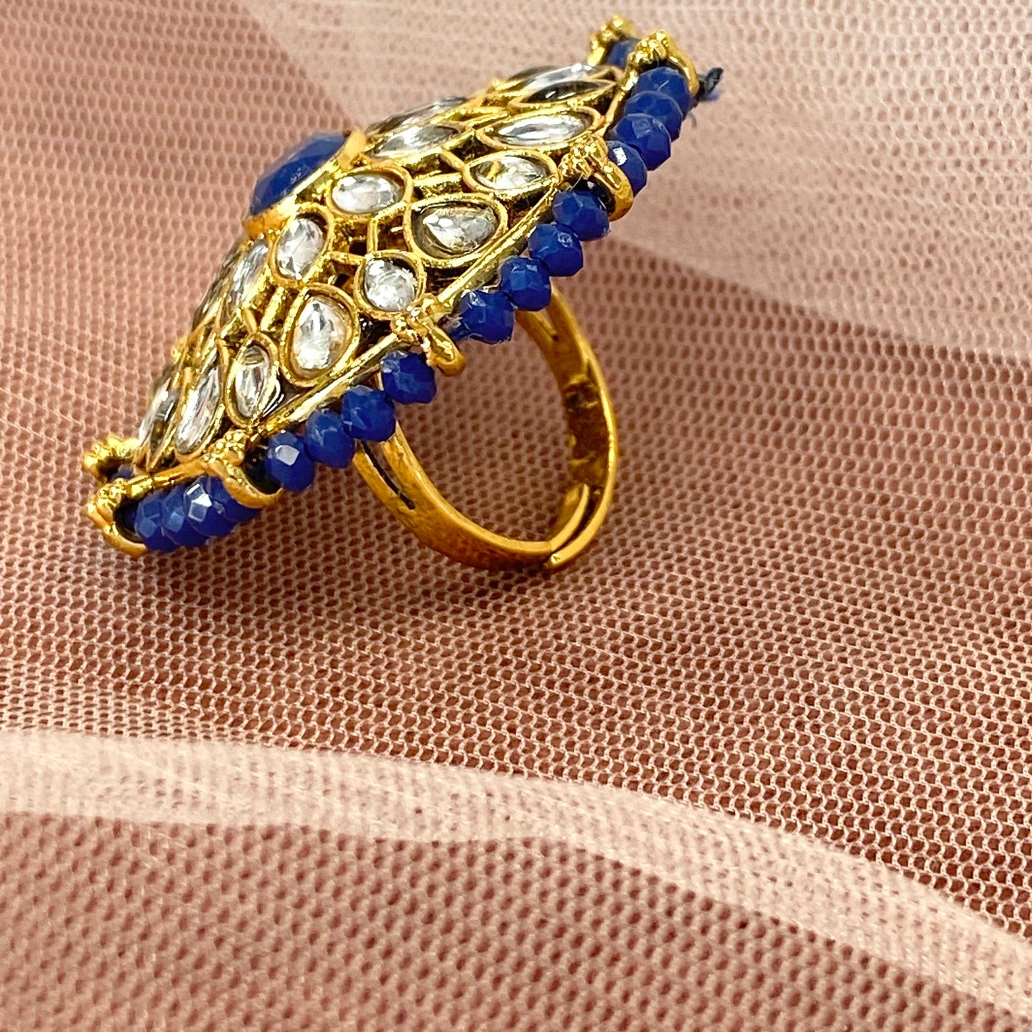 Medium Ring - Navy/ Fashion Jewellery/ Gift for Women/Indian/Pakistani style