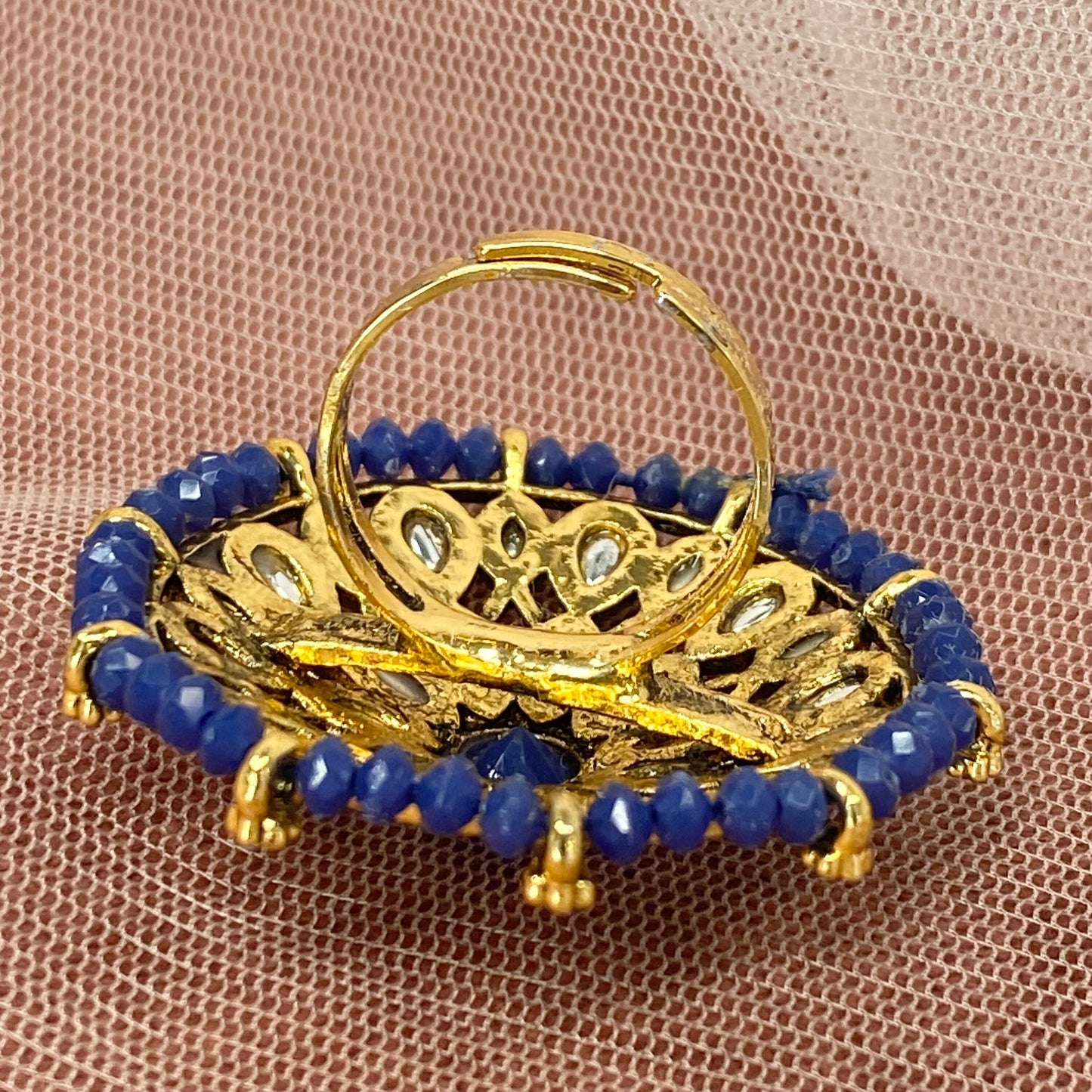 Medium Ring - Navy/ Fashion Jewellery/ Gift for Women/Indian/Pakistani style