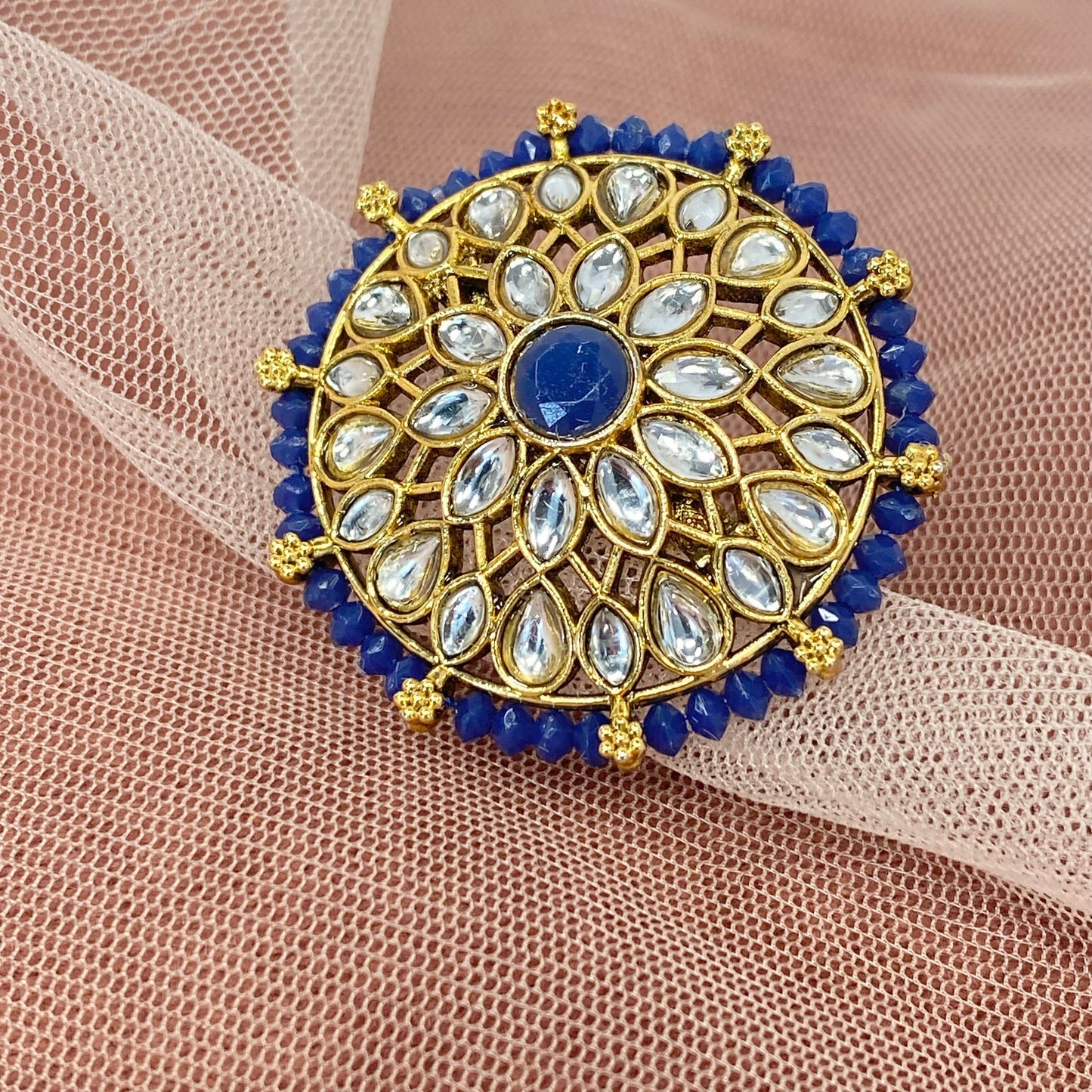 Medium Ring - Navy/ Fashion Jewellery/ Gift for Women/Indian/Pakistani style