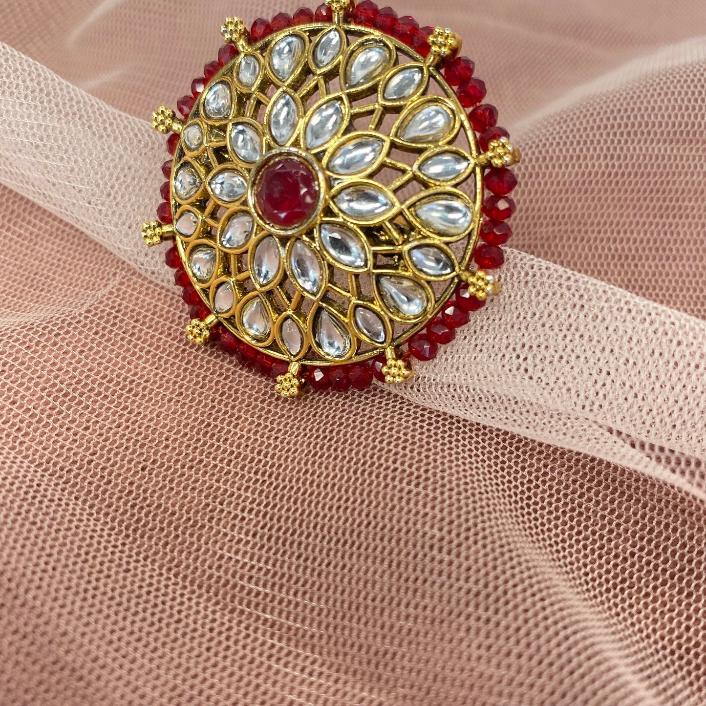 Medium Ring - Maroon/ Fashion Jewellery/ Gift for Women/Indian/Pakistani style