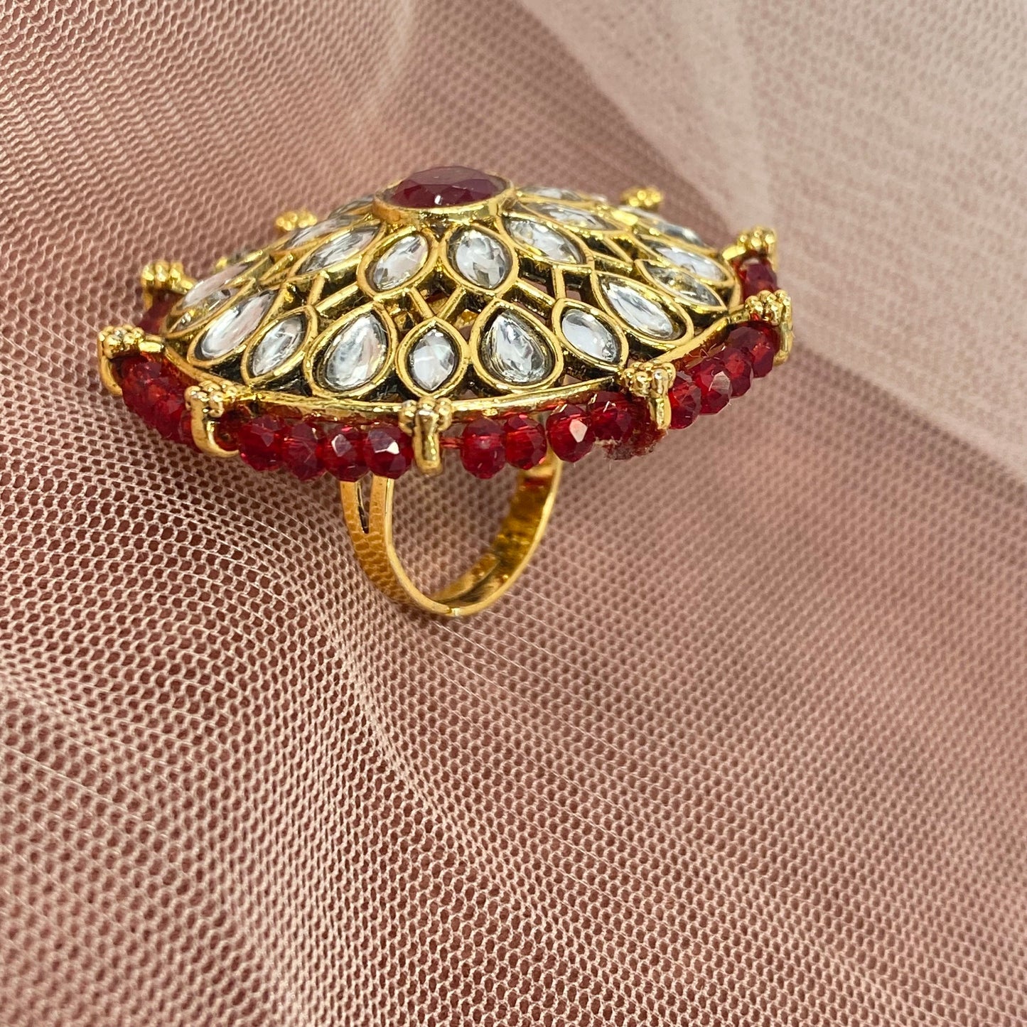 Medium Ring - Maroon/ Fashion Jewellery/ Gift for Women/Indian/Pakistani style