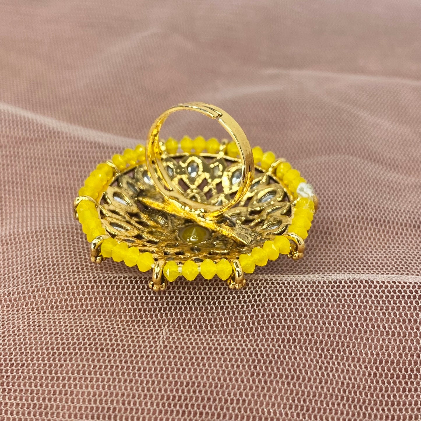 Medium Ring - Yellow/ Fashion Jewellery/ Gift for Women/Indian/Pakistani style