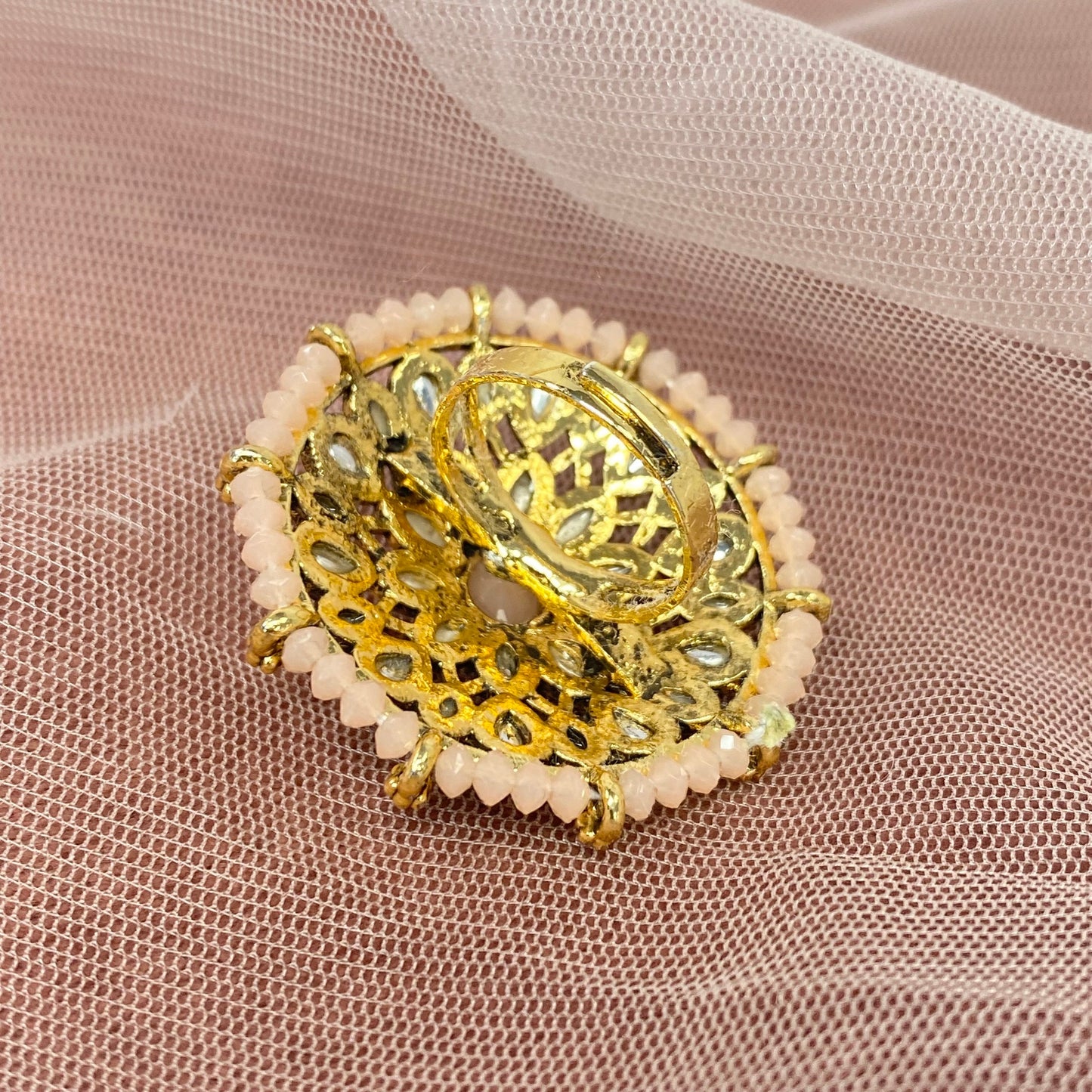 Medium Ring - Light Pink/ Peach/ Fashion Jewellery/ Gift for Women/Indian/Pakistani style