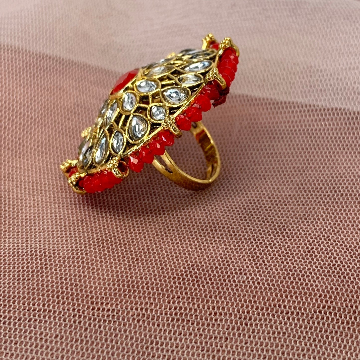 Medium Ring - Red/ Fashion Jewellery/ Gift for Women/Indian/Pakistani style