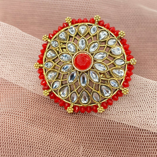 Medium Ring - Red/ Fashion Jewellery/ Gift for Women/Indian/Pakistani style