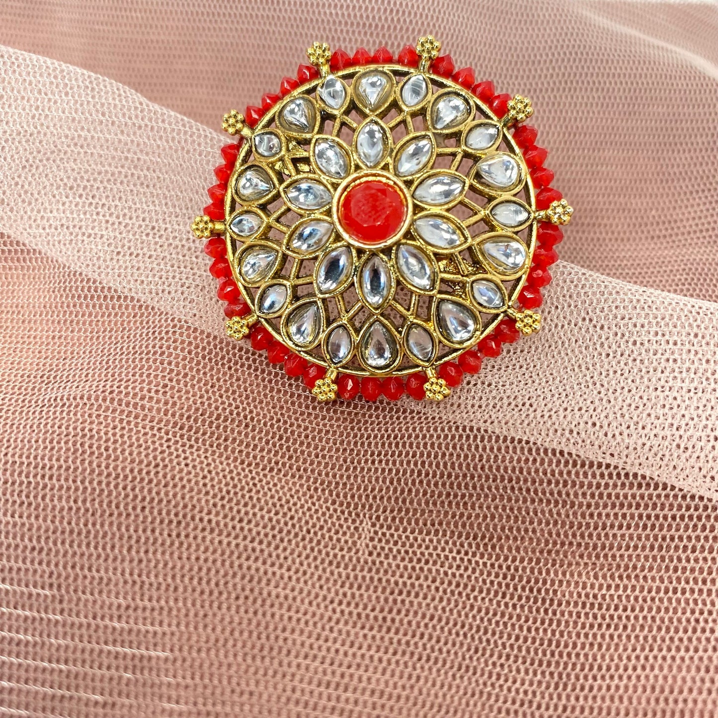 Medium Ring - Red/ Fashion Jewellery/ Gift for Women/Indian/Pakistani style