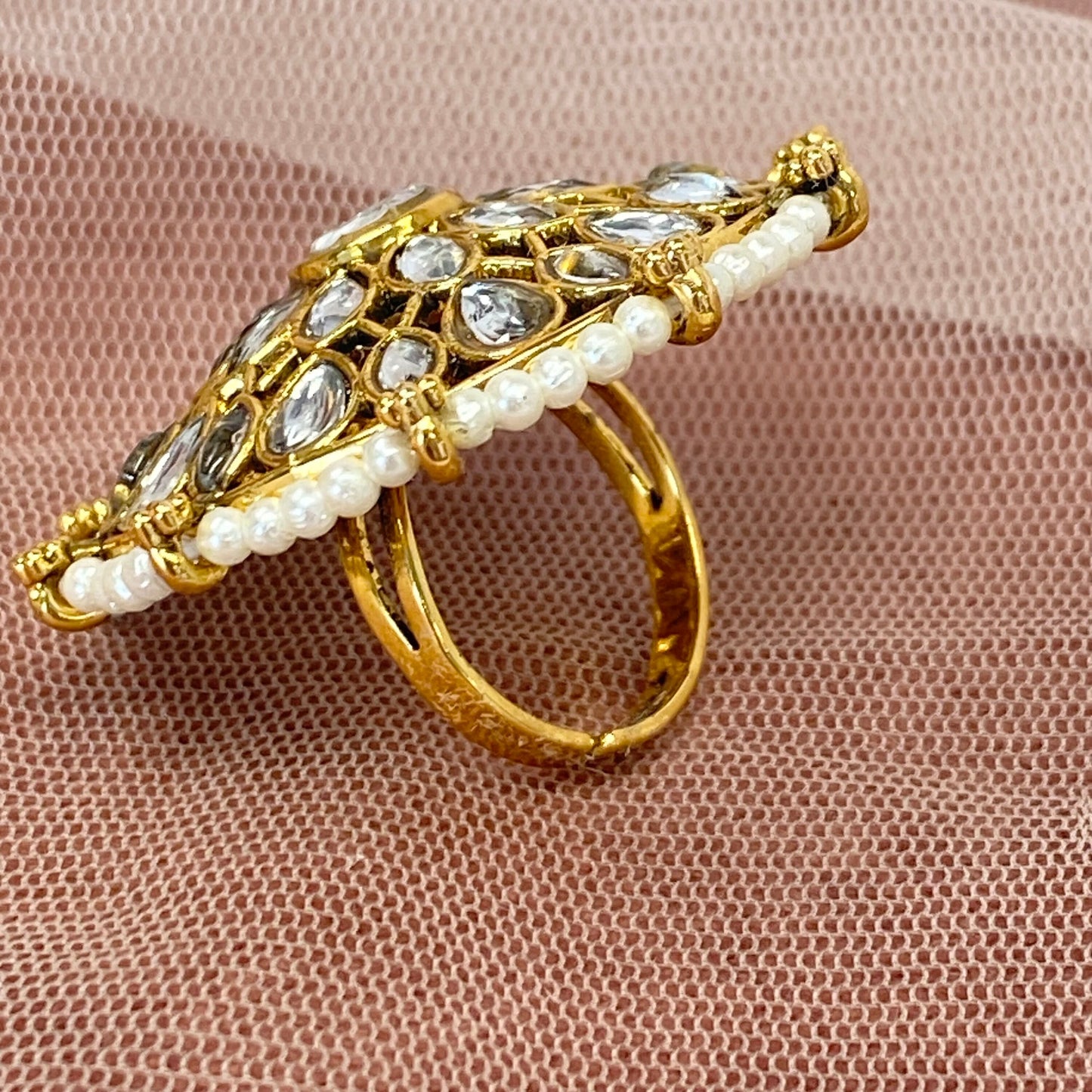 Medium Ring - White/ Fashion Jewellery/ Gift for Women/Indian/Pakistani style