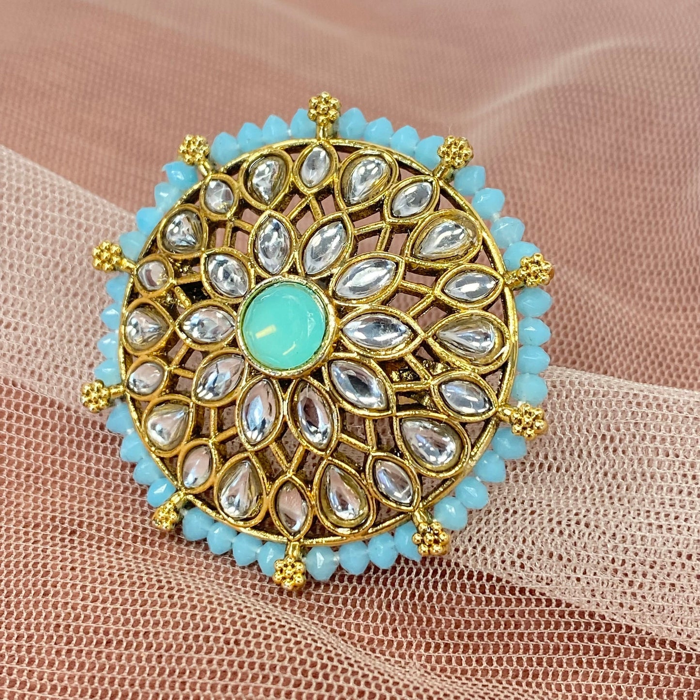 Medium Ring -Light Blue/ Fashion Jewellery/ Gift for Women/Indian/Pakistani style