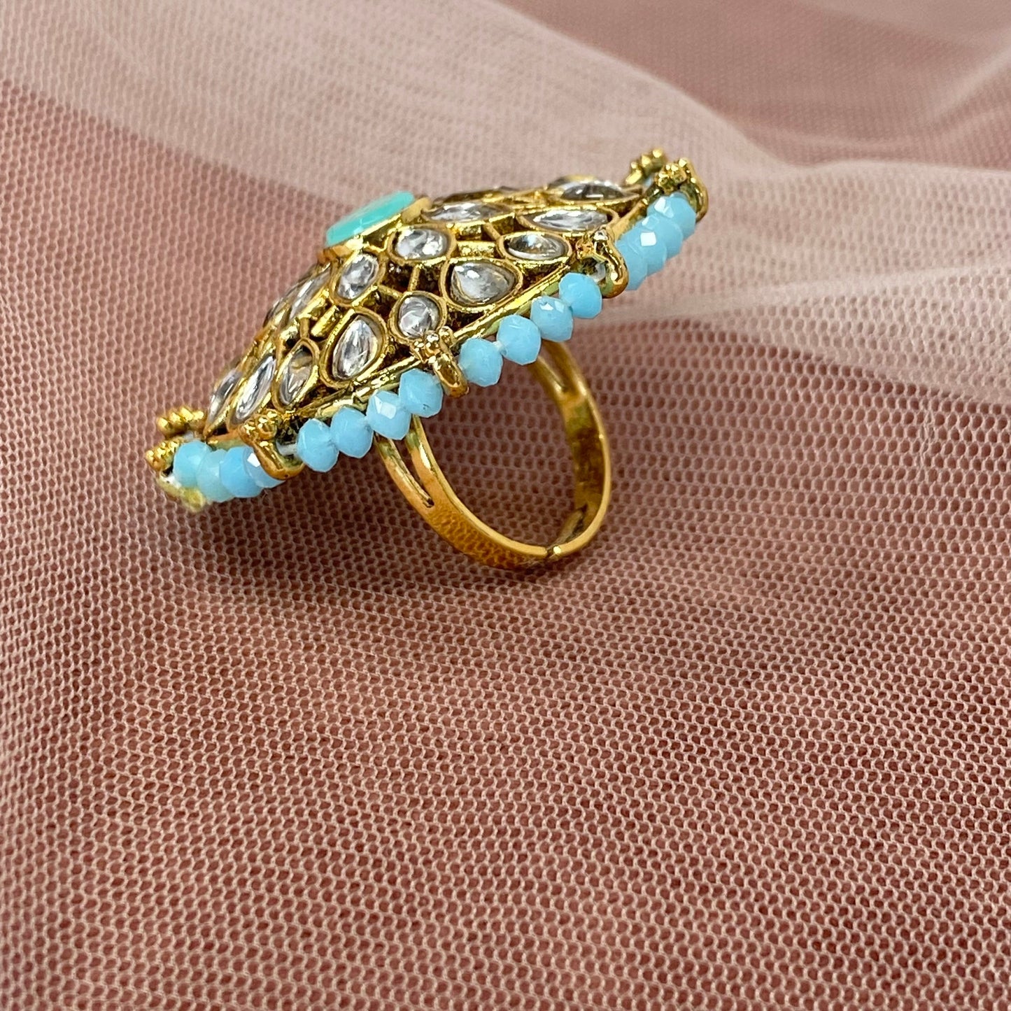 Medium Ring -Light Blue/ Fashion Jewellery/ Gift for Women/Indian/Pakistani style