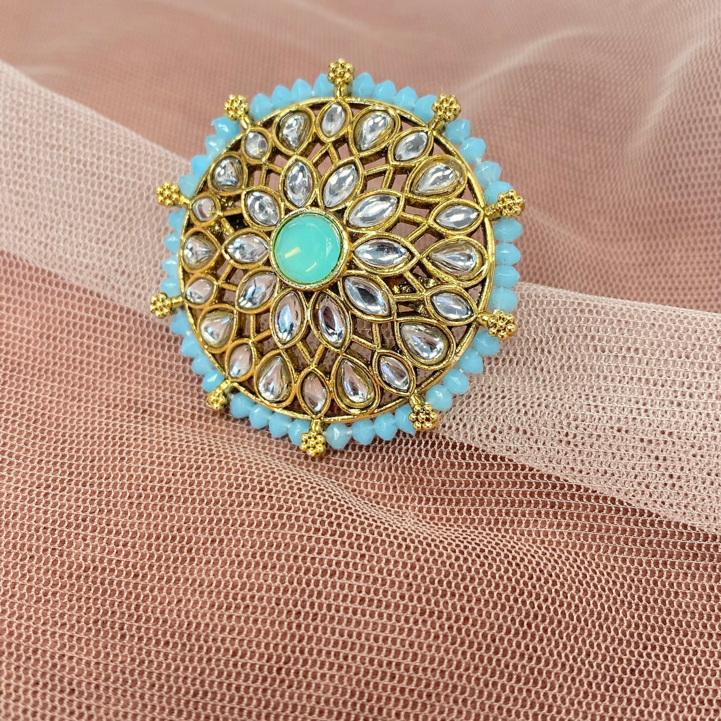 Medium Ring -Light Blue/ Fashion Jewellery/ Gift for Women/Indian/Pakistani style