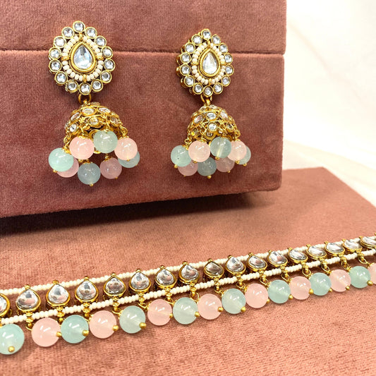 Slim Faux Kundan Pastel Choker