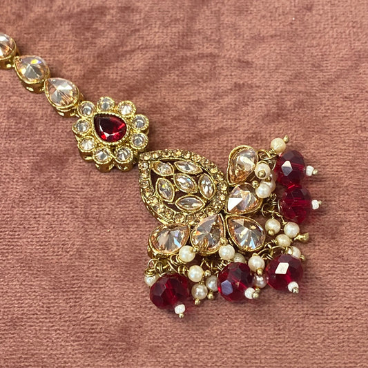 Champagne/ Maroon Tikka