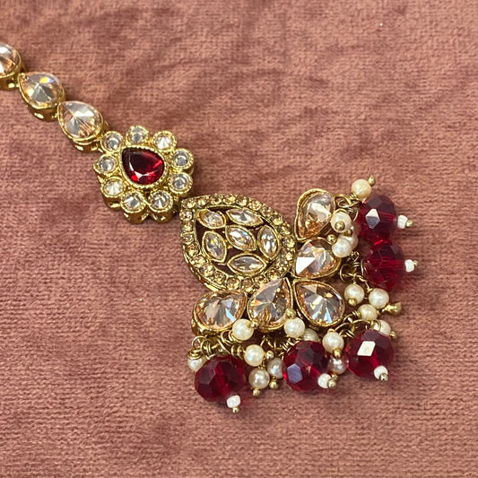 Champagne/ Maroon Tikka