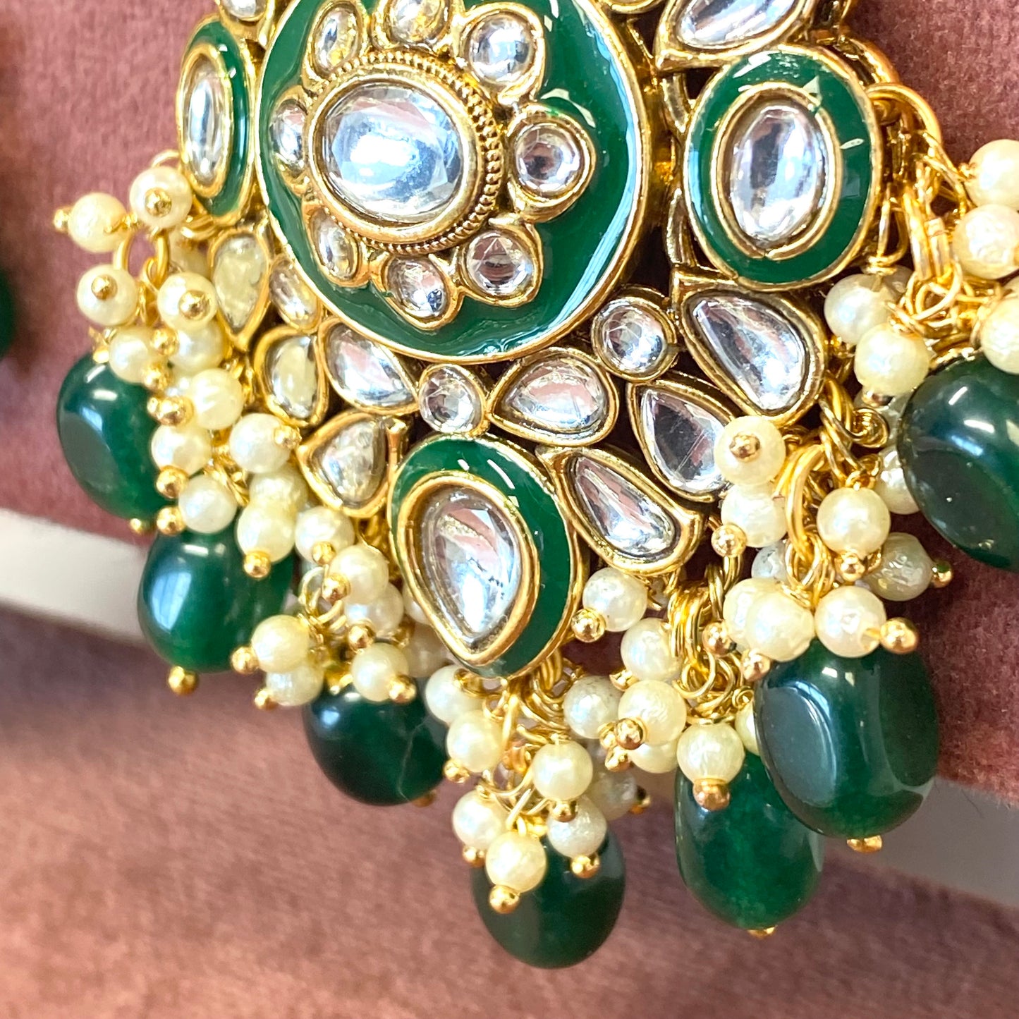 Faux Kundan Earring and Tikka Set- Large