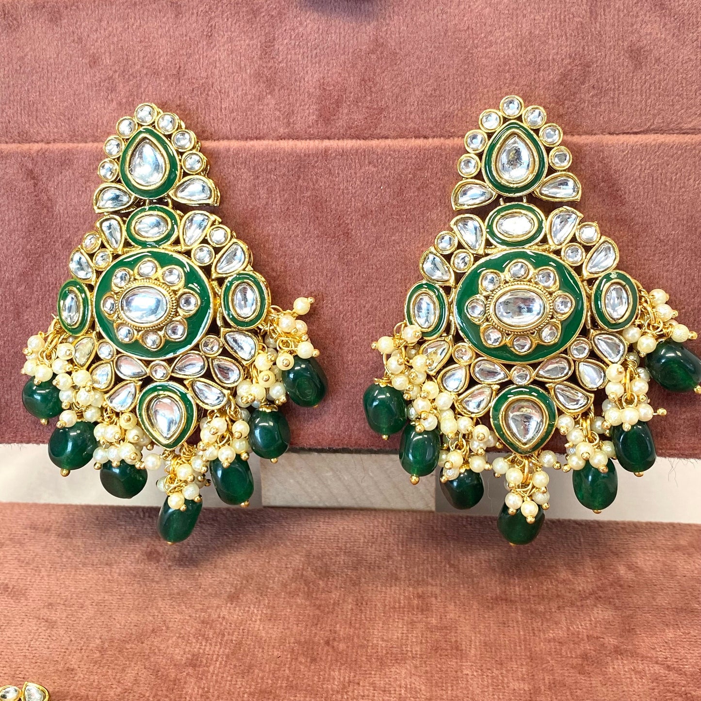 Faux Kundan Earring and Tikka Set- Large