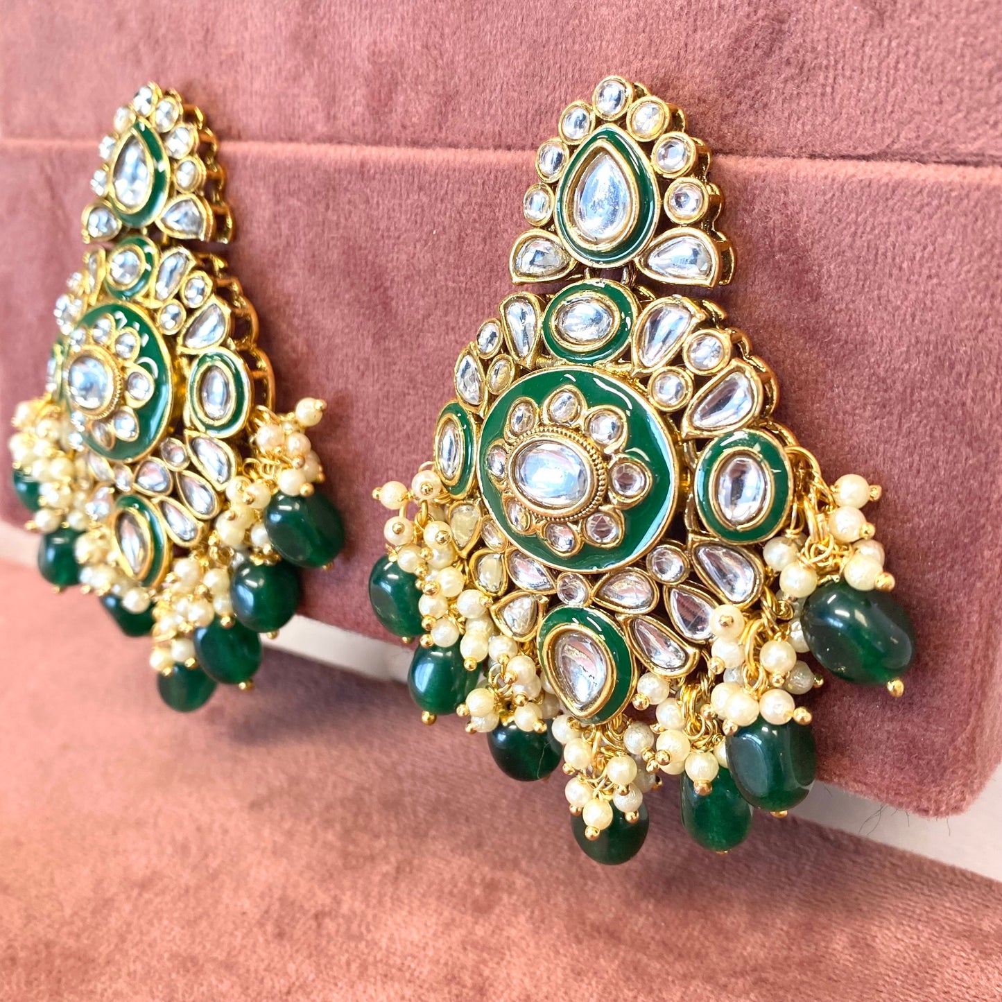 Faux Kundan Earring and Tikka Set- Large