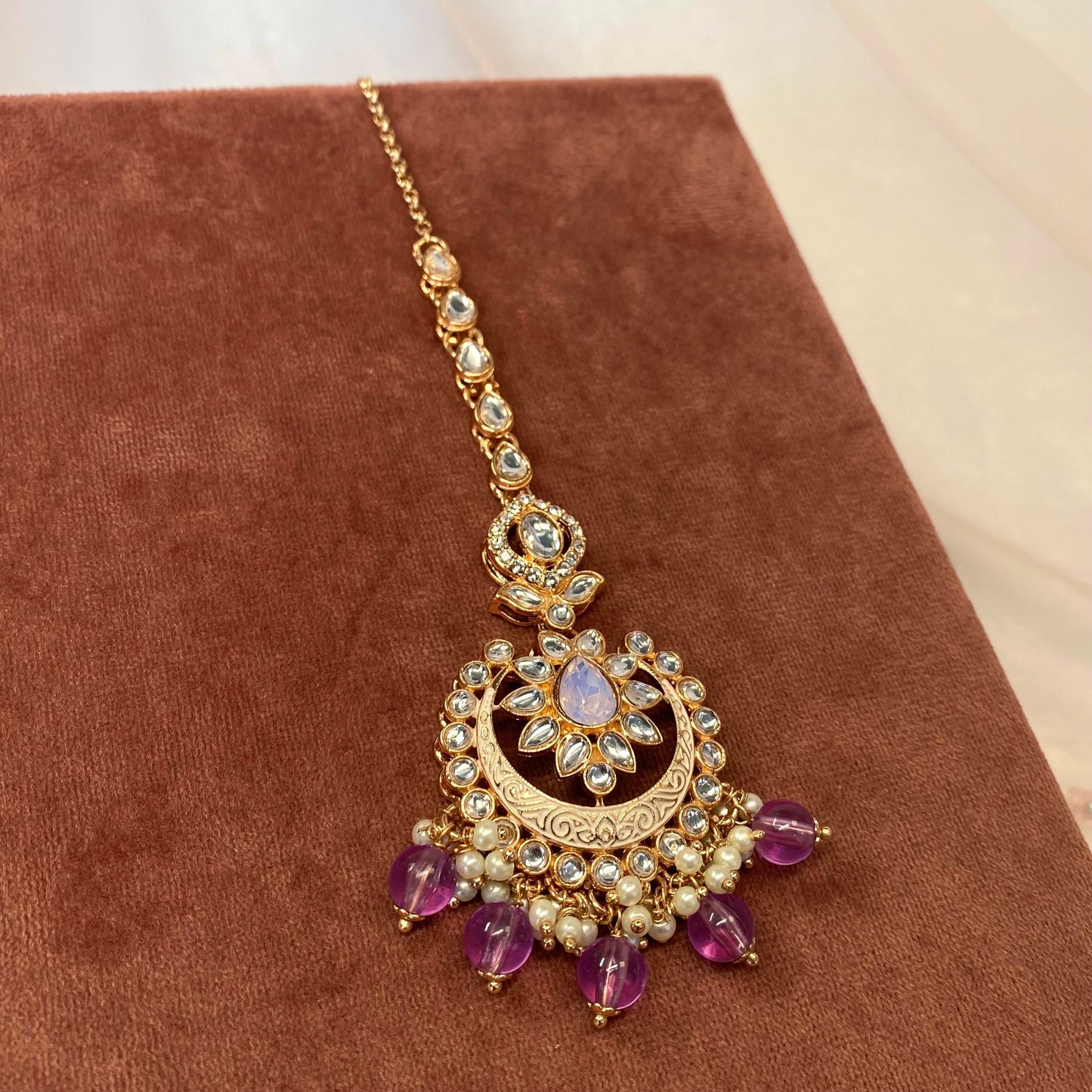 Medium Tikka - Rose Gold and Lilac