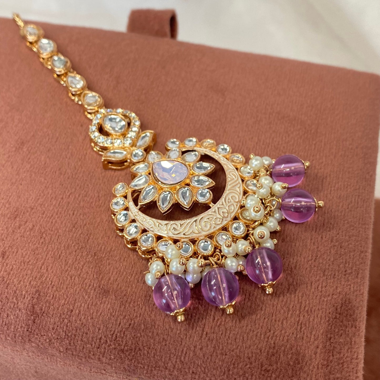 Medium Tikka - Rose Gold and Lilac