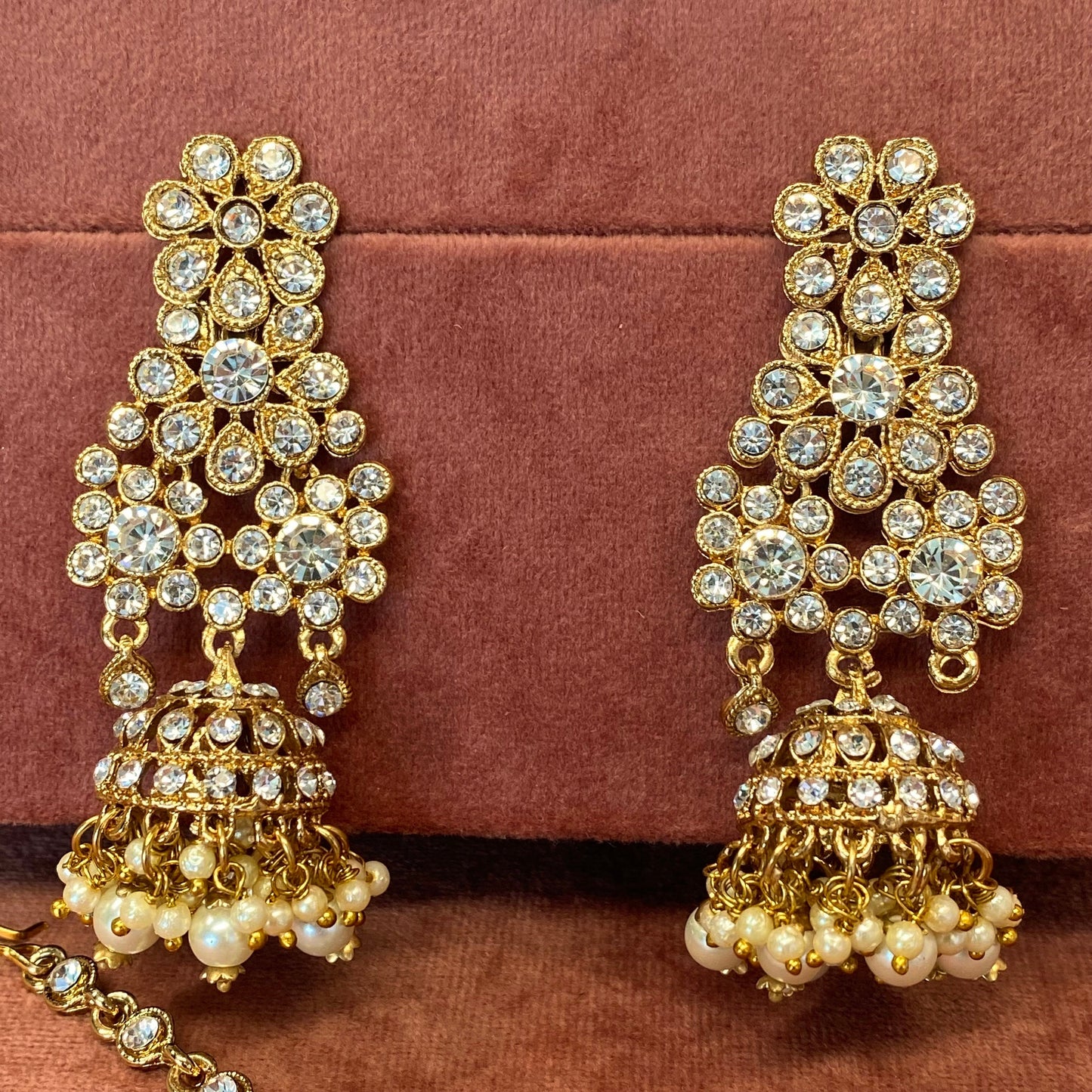 Clear Earring and Tikka Set