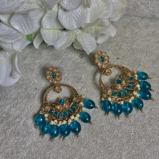 Teal Crystal Earrings