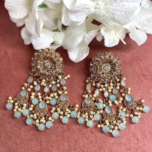 Sky Blue Tassle Earrings