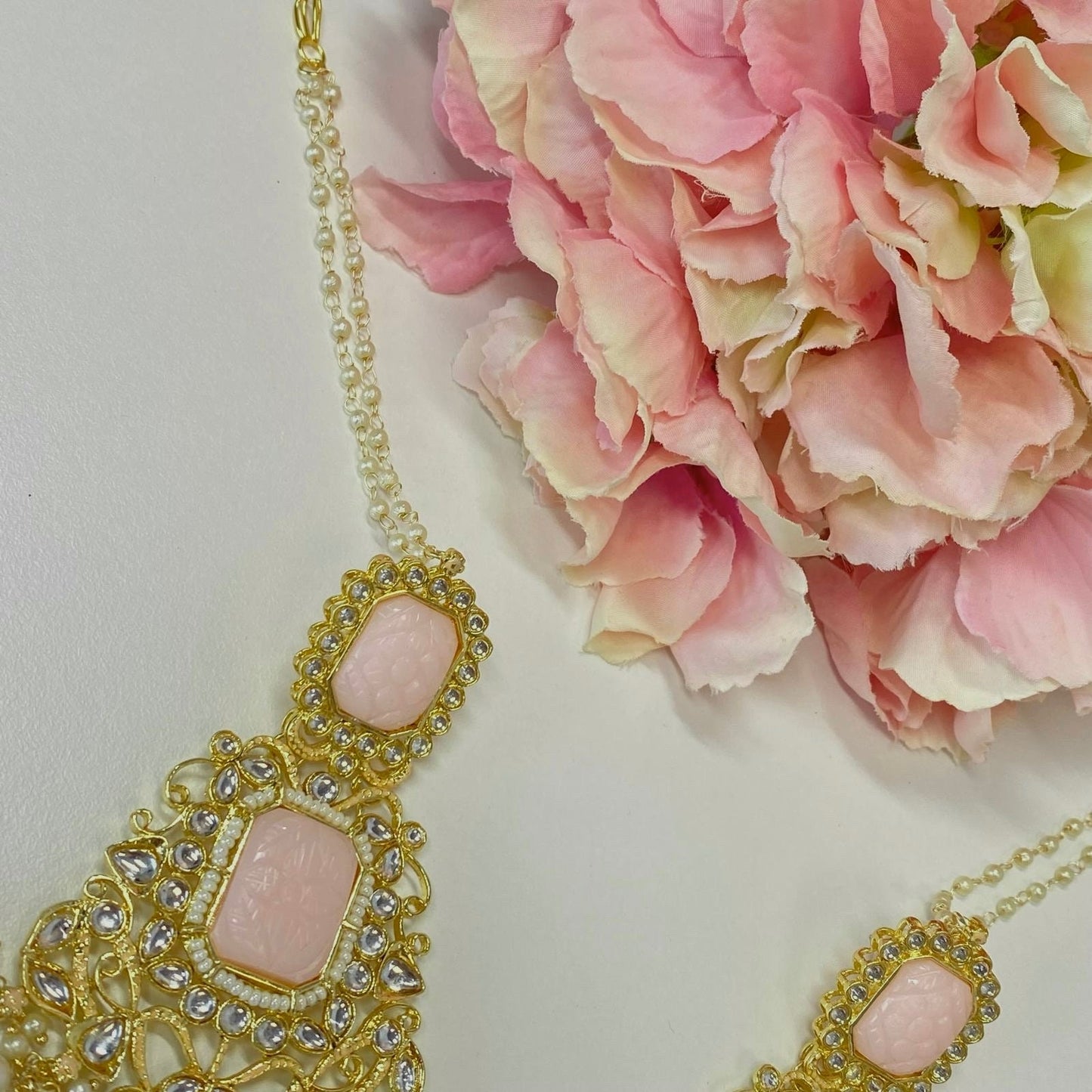 Meenakari Pink/ Indian/ Pakistani Style/Large Faux-Kundan Earrings - Pink/ Fashion Jewellery/ Gift for Women/Indian/Pakistani style