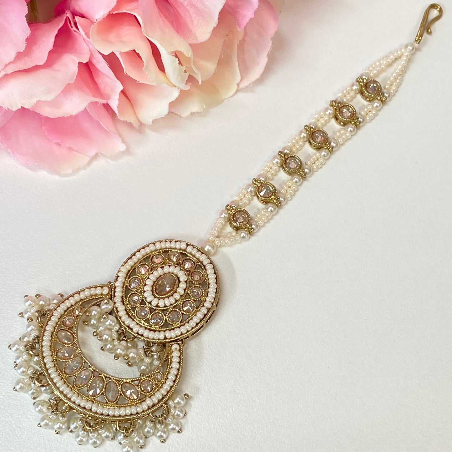 Pearl Necklace Set Earring/ Tikka/ Tikli/ Indian/ Pakistani/Fashion Jewellery/ Gift for Women