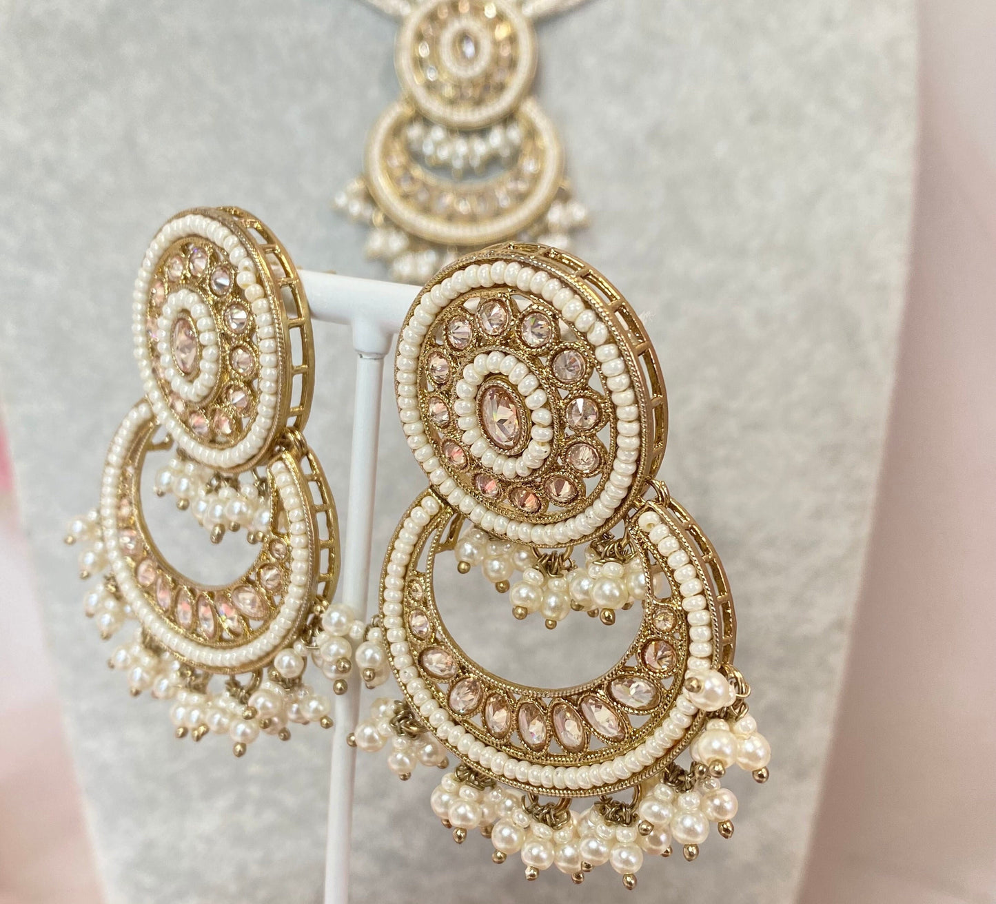 Pearl Necklace Set Earring/ Tikka/ Tikli/ Indian/ Pakistani/Fashion Jewellery/ Gift for Women