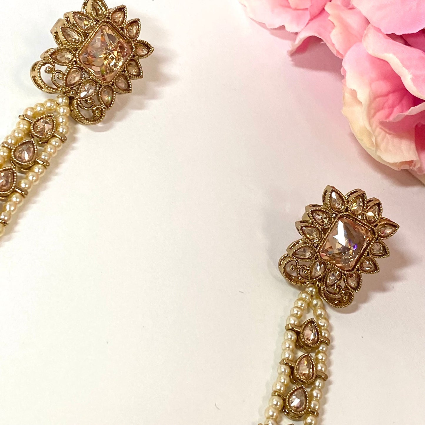 Hand Harness - Pair - Champagne/ Fashion Jewellery/ Gift for Women/Indian/Pakistani style /Haathphool/Hand Accessory