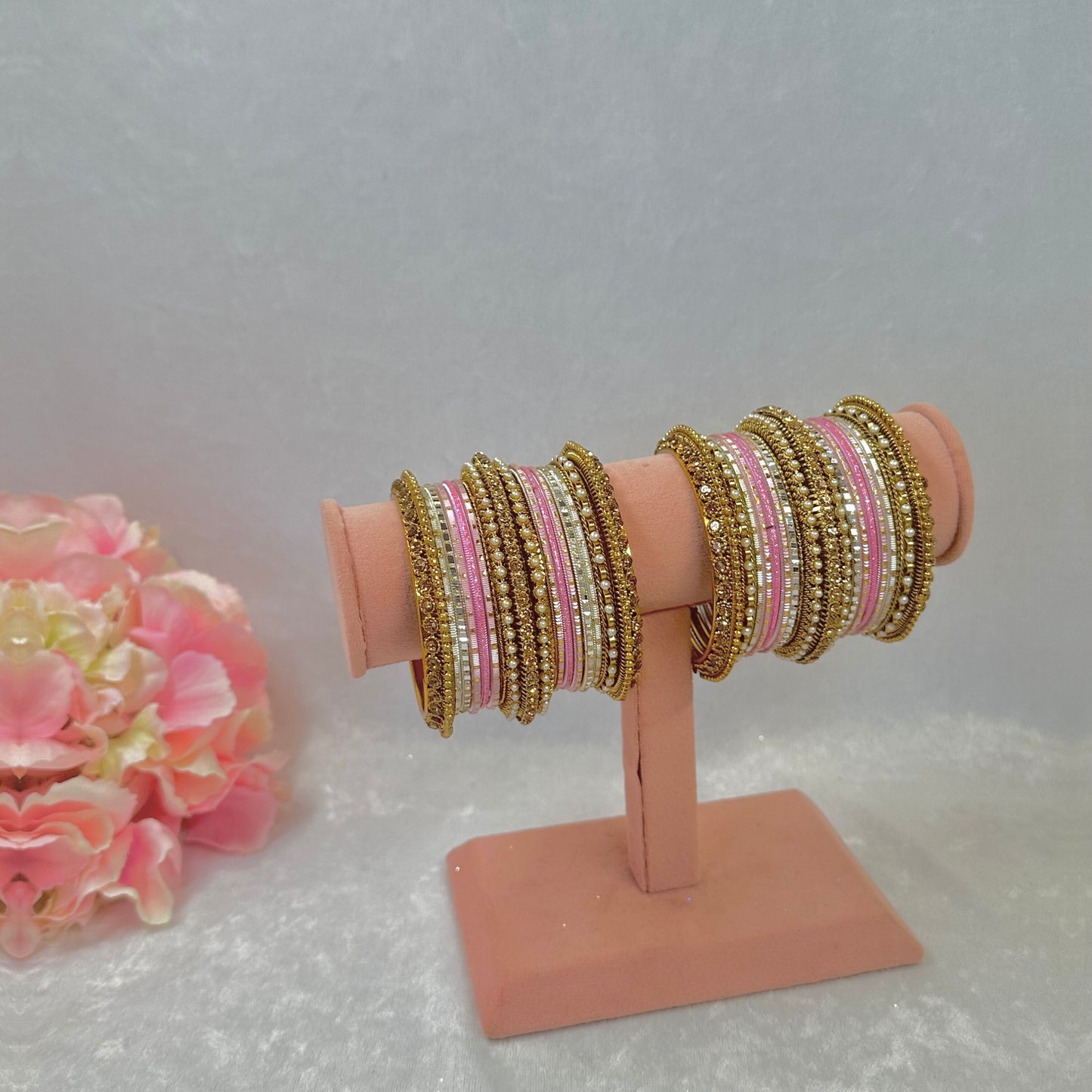 Small Pink Bangle Set/Indian/ Pakistani/Jewelley/Valentines Collection