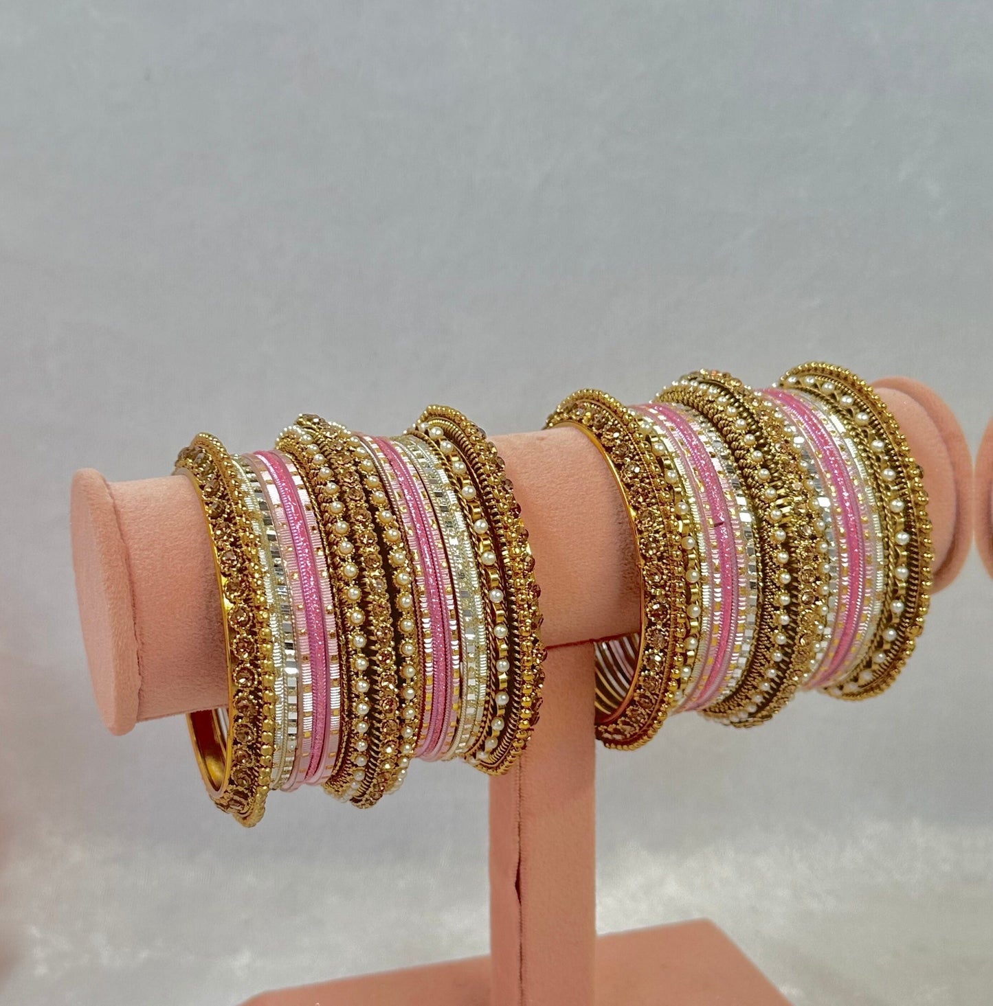 Small Pink Bangle Set/Indian/ Pakistani/Jewelley/Valentines Collection
