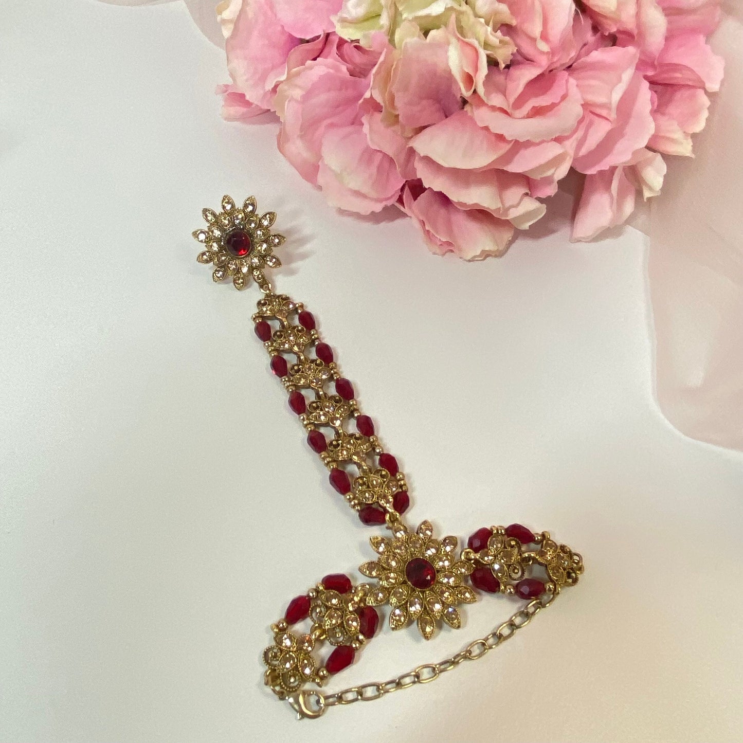 Hand Harness - Maroon/ Golden/ Fashion Jewellery/ Gift for Women/Indian/Pakistani style /Haathphool/Hand Accessory