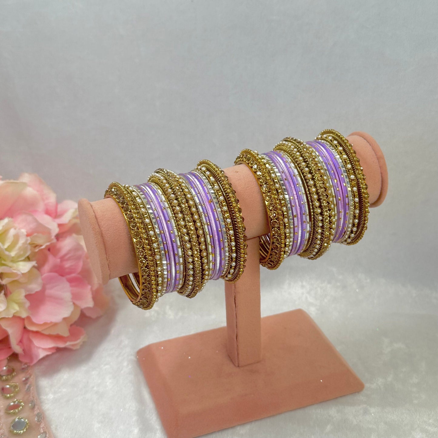 Small Lilac Bangle Set/Indian/ Pakistani/Jewelley/ Fashion Bracelet