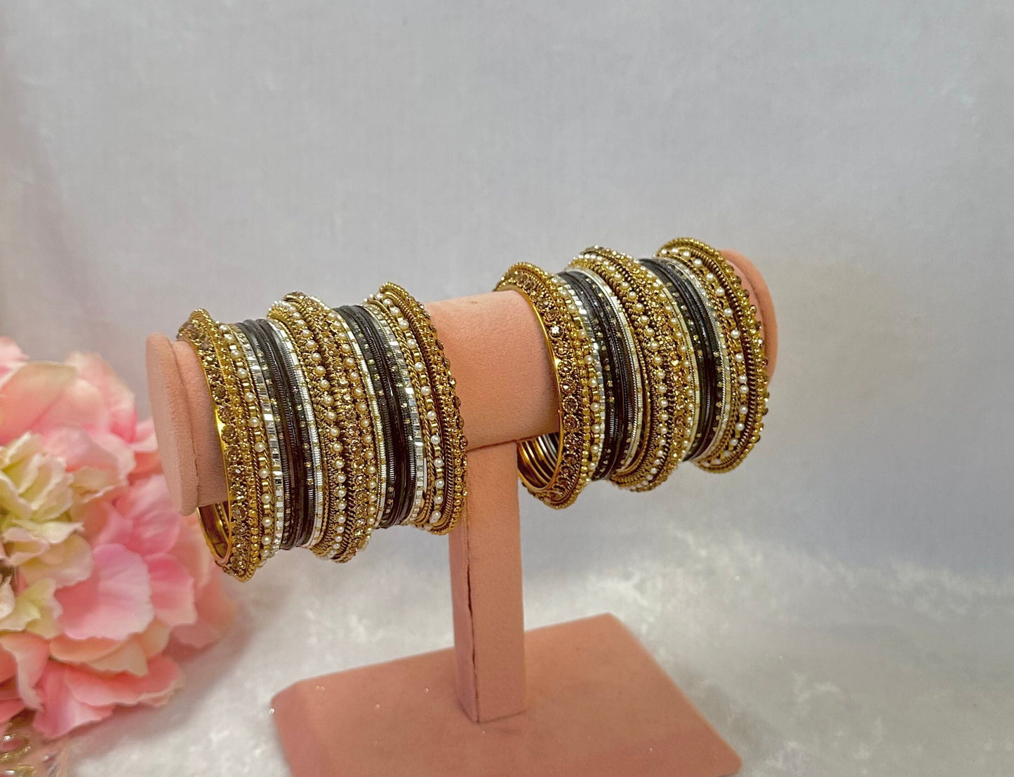 Small Black Bangle Set/Indian/ Pakistani/Jewelley/ Fashion Bracelet