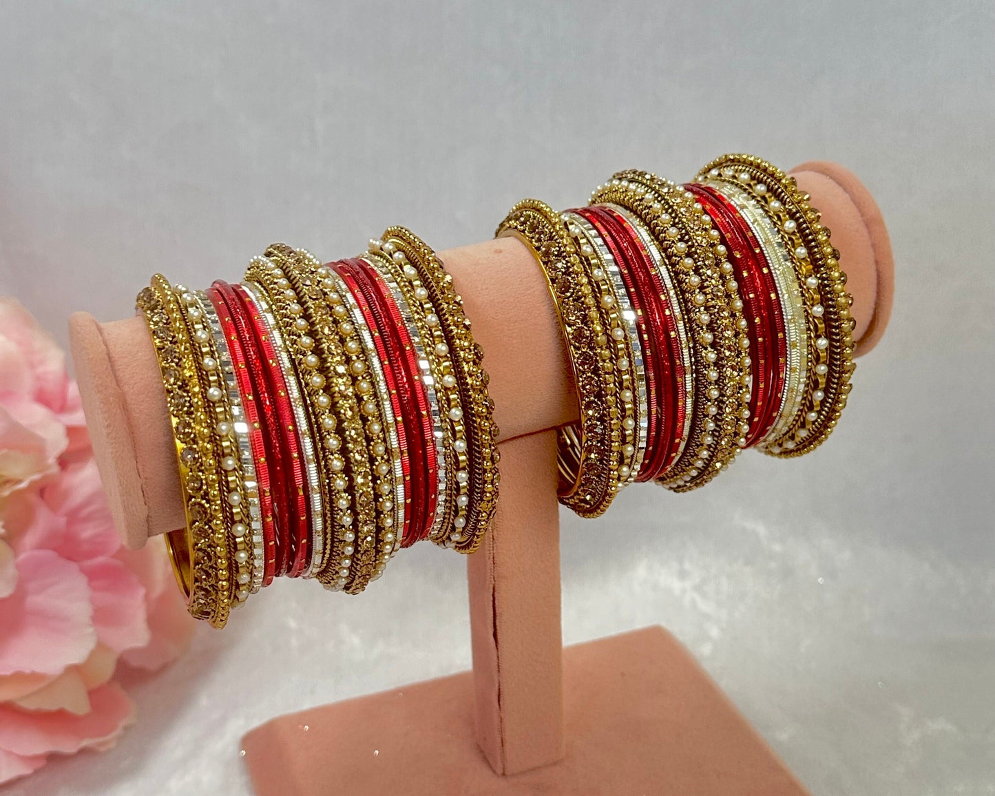 Small Maroon Bangle Set/Indian/ Pakistani/Jewelley/ Fashion Bracelet