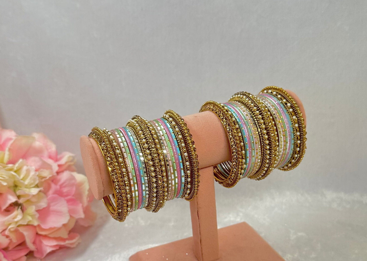 Small Pastels Bangle Set/Indian/ Pakistani/Jewelley/ Fashion Bracelet