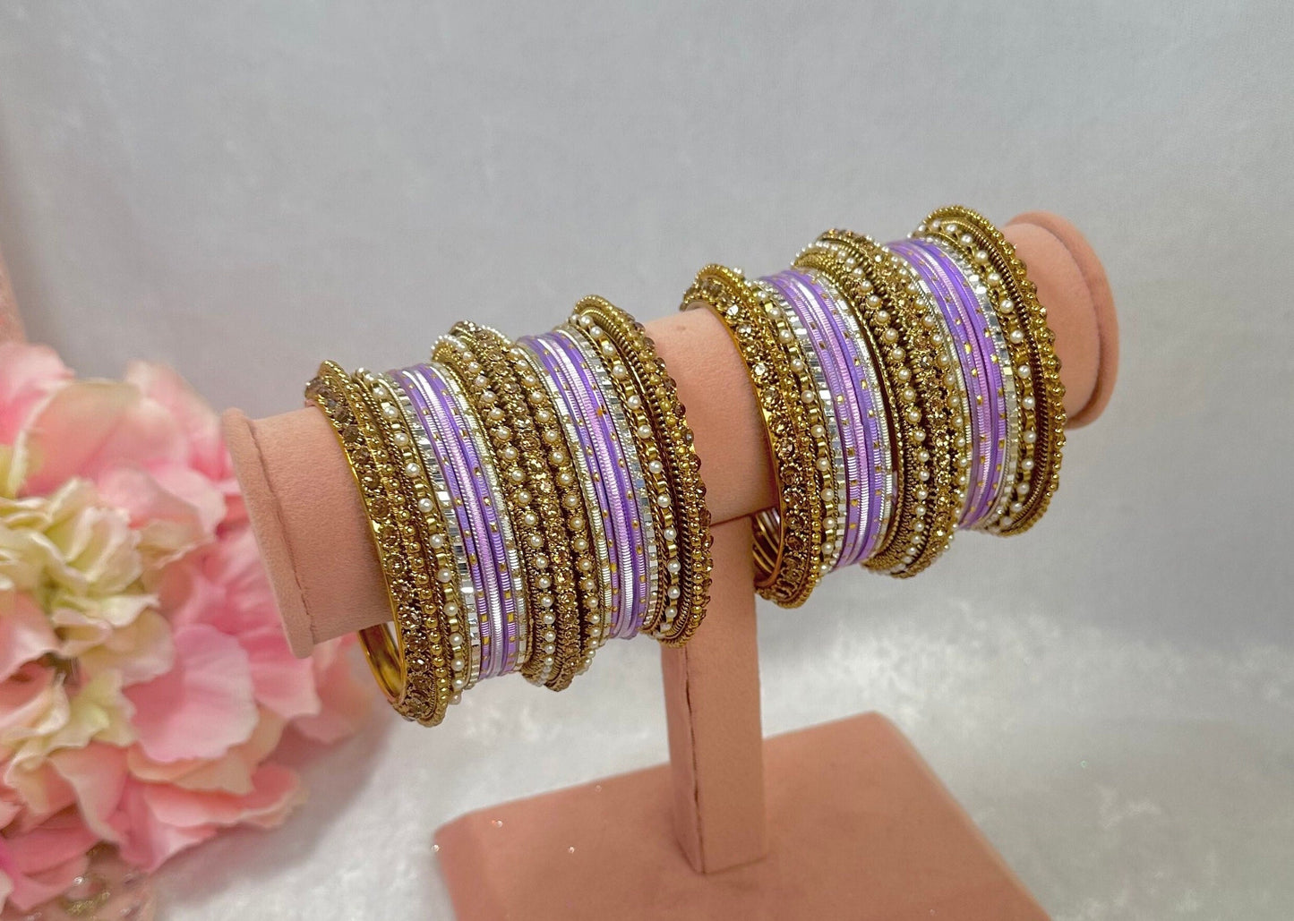 Small Lilac Bangle Set/Indian/ Pakistani/Jewelley/ Fashion Bracelet