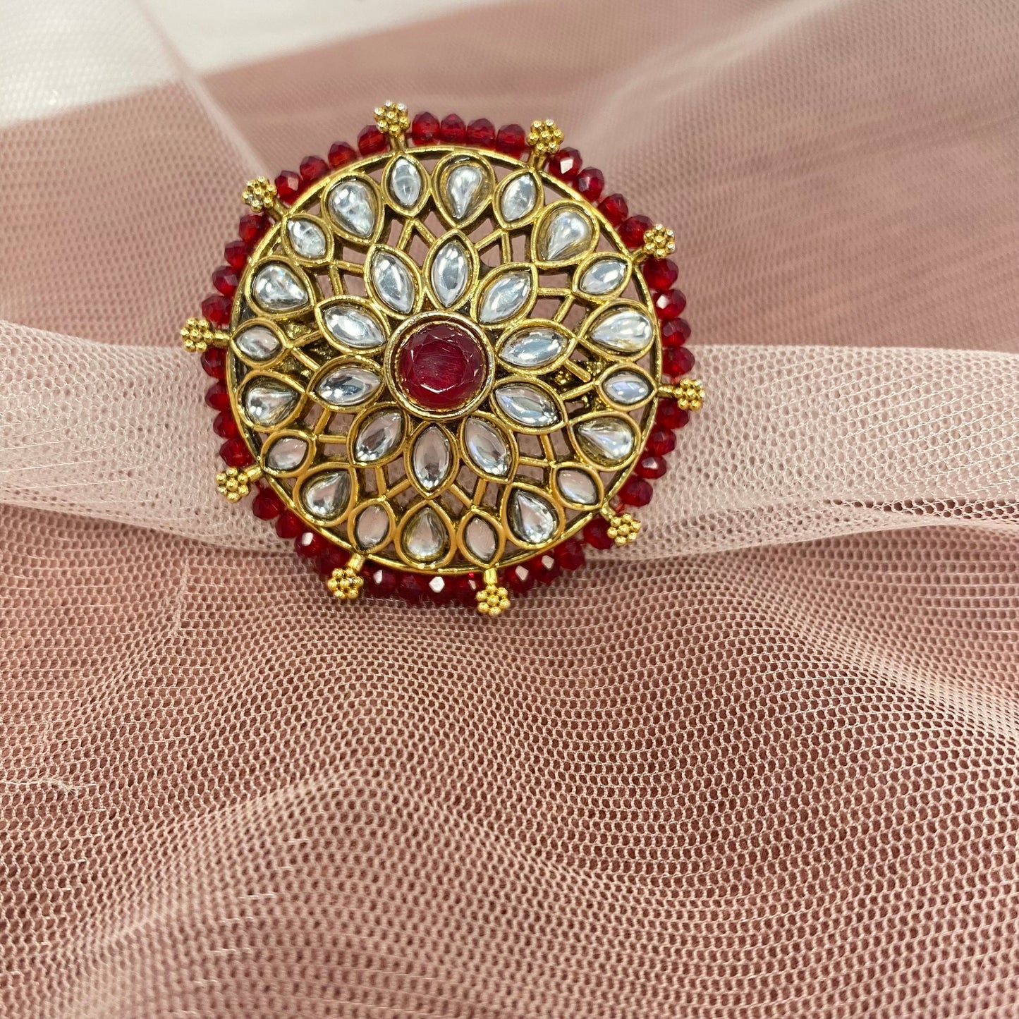 Medium Ring - Maroon/ Fashion Jewellery/ Gift for Women/Indian/Pakistani style